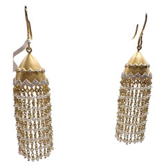 Pendientes de perlas y diamantes 18KT oro amarillo