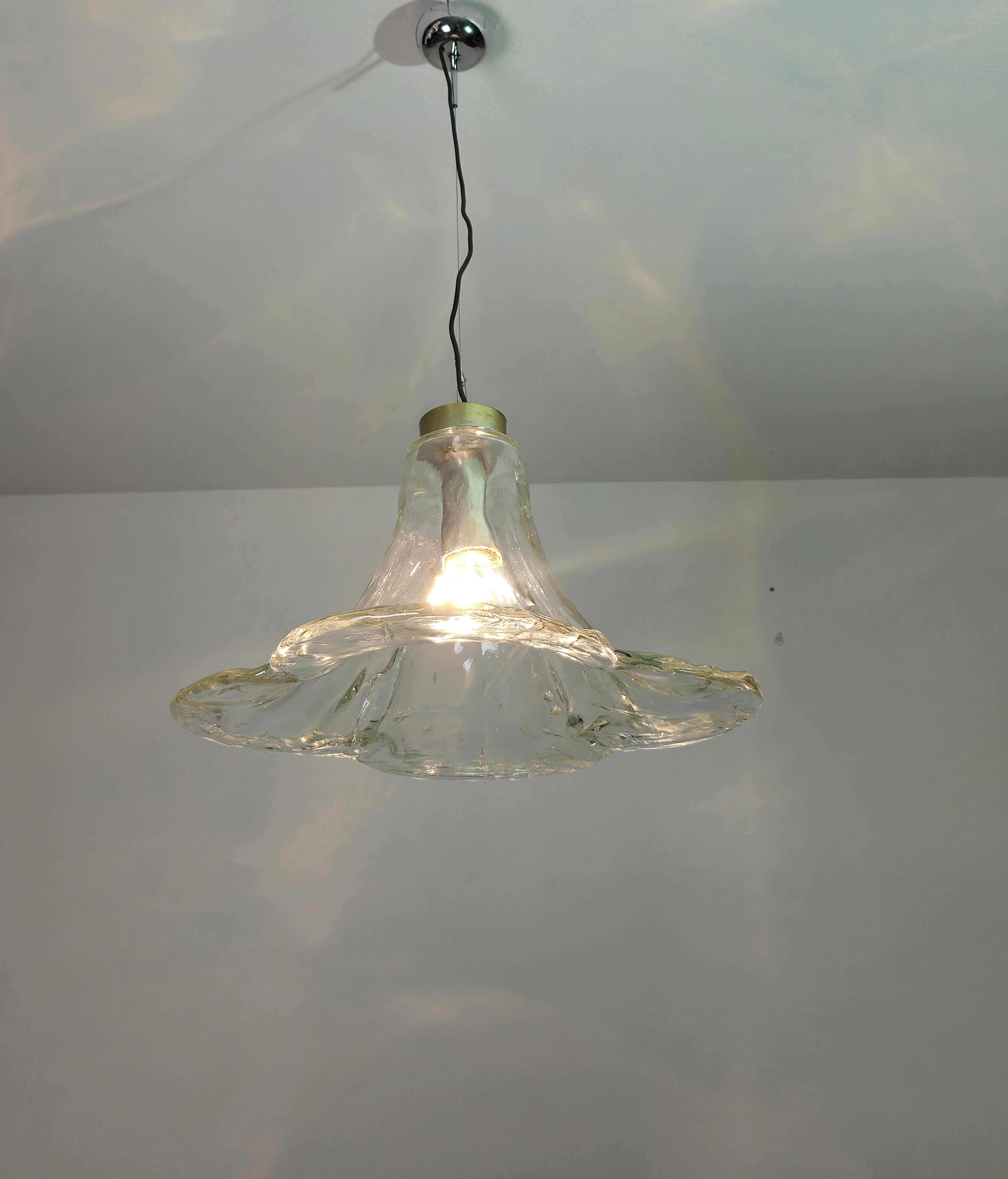 Chandelier Pendant Carlo Nason for Mazzega Murano Glass Midcentury Italy 1970s For Sale 5