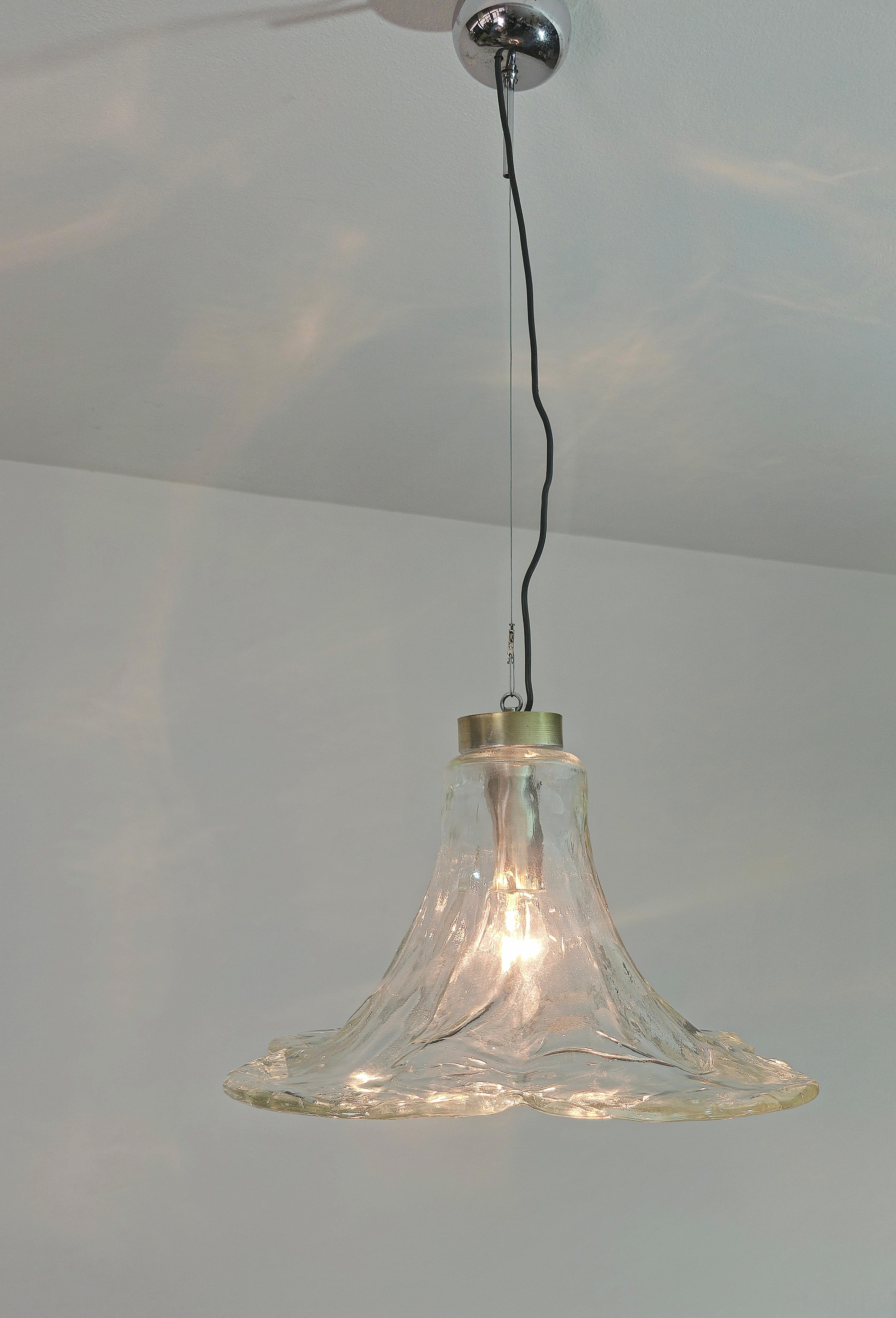 20th Century Chandelier Pendant Carlo Nason for Mazzega Murano Glass Mid-Century Italy 1970s