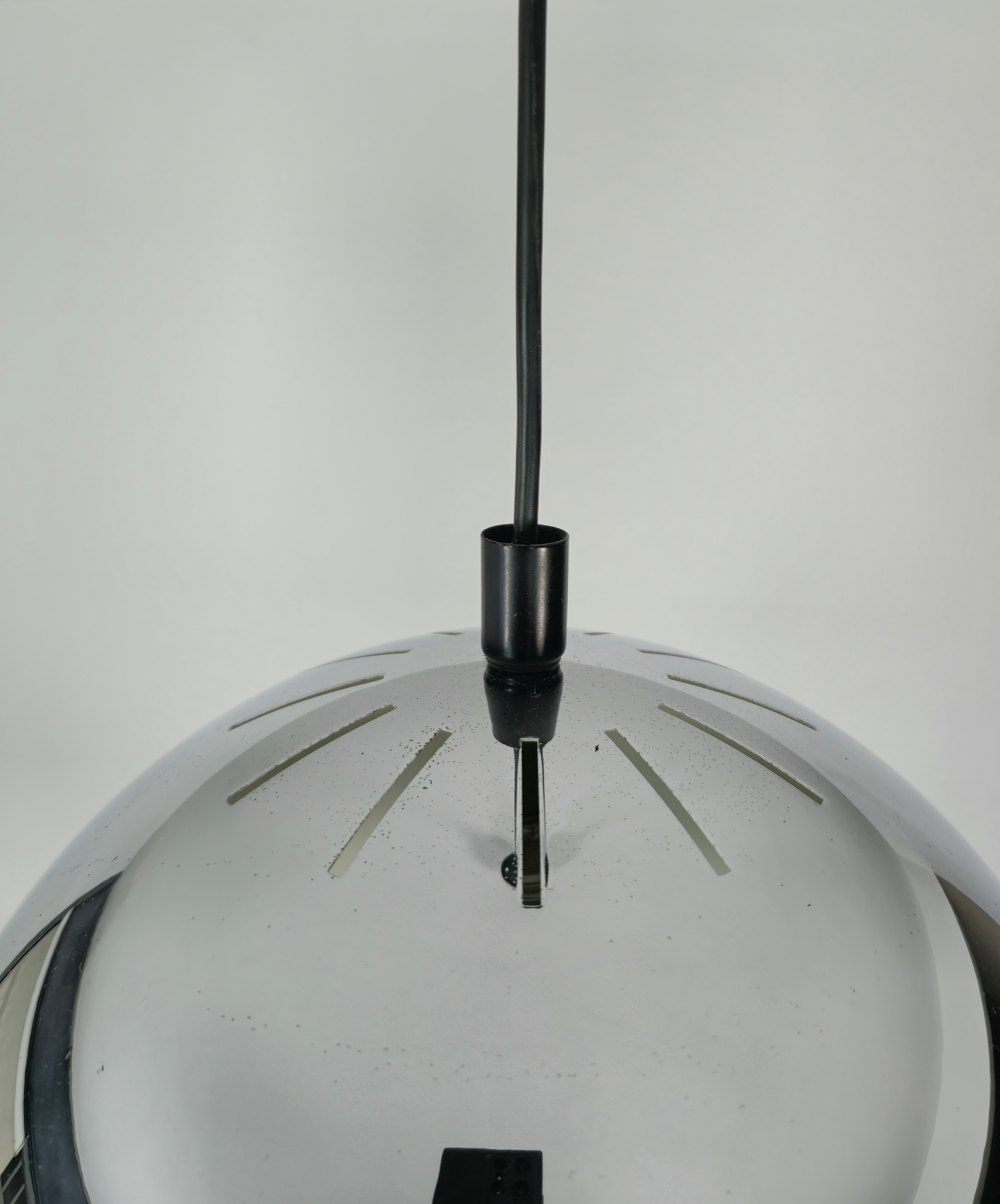 Métal Lustre à suspension en métal chromé design italien du milieu du siècle dernier, années 1960 en vente