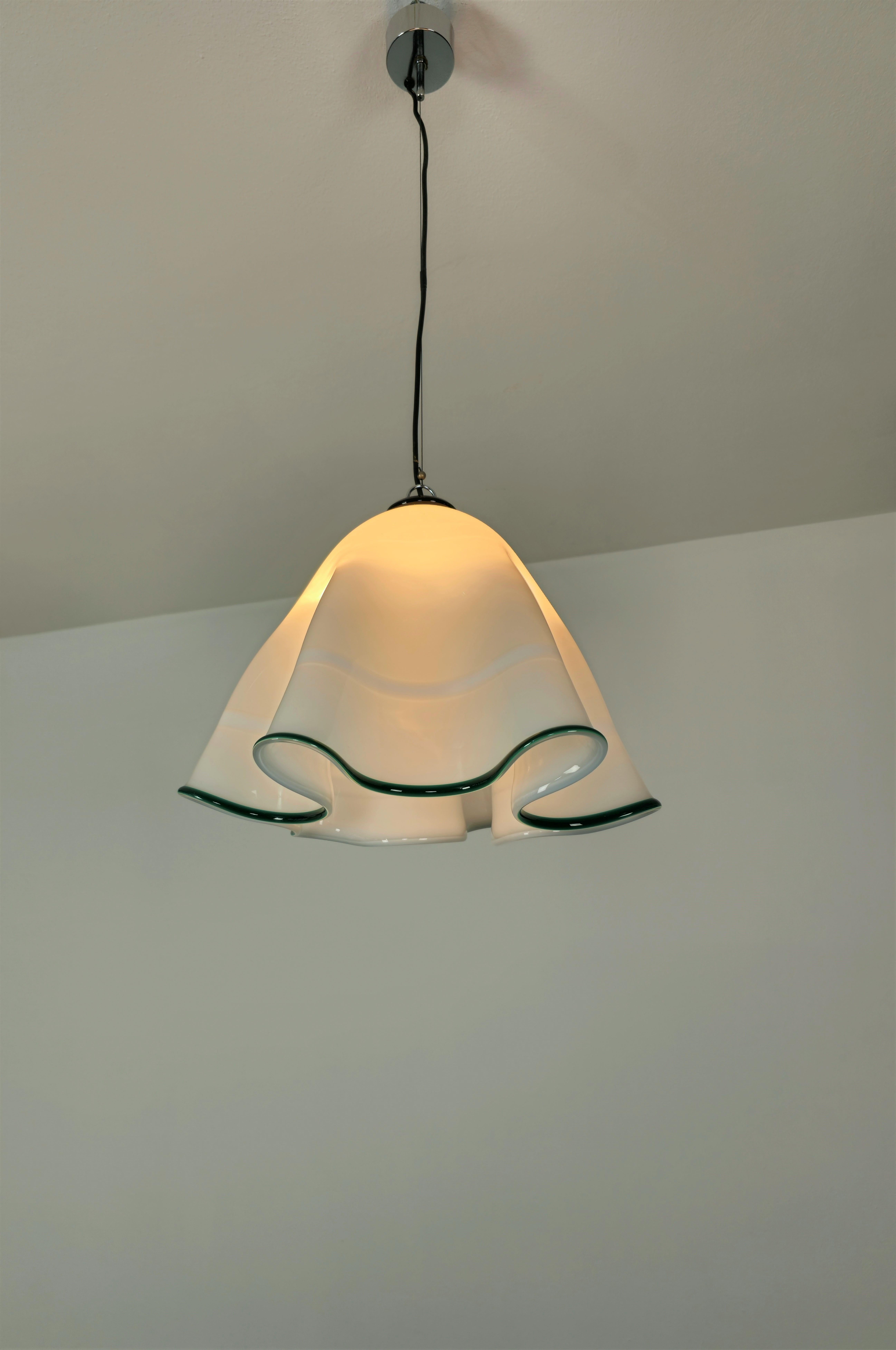 Italian Chandelier Pendant Lamp Murano Glass Luciano Vistosi Midcentury, Italy, 1970s
