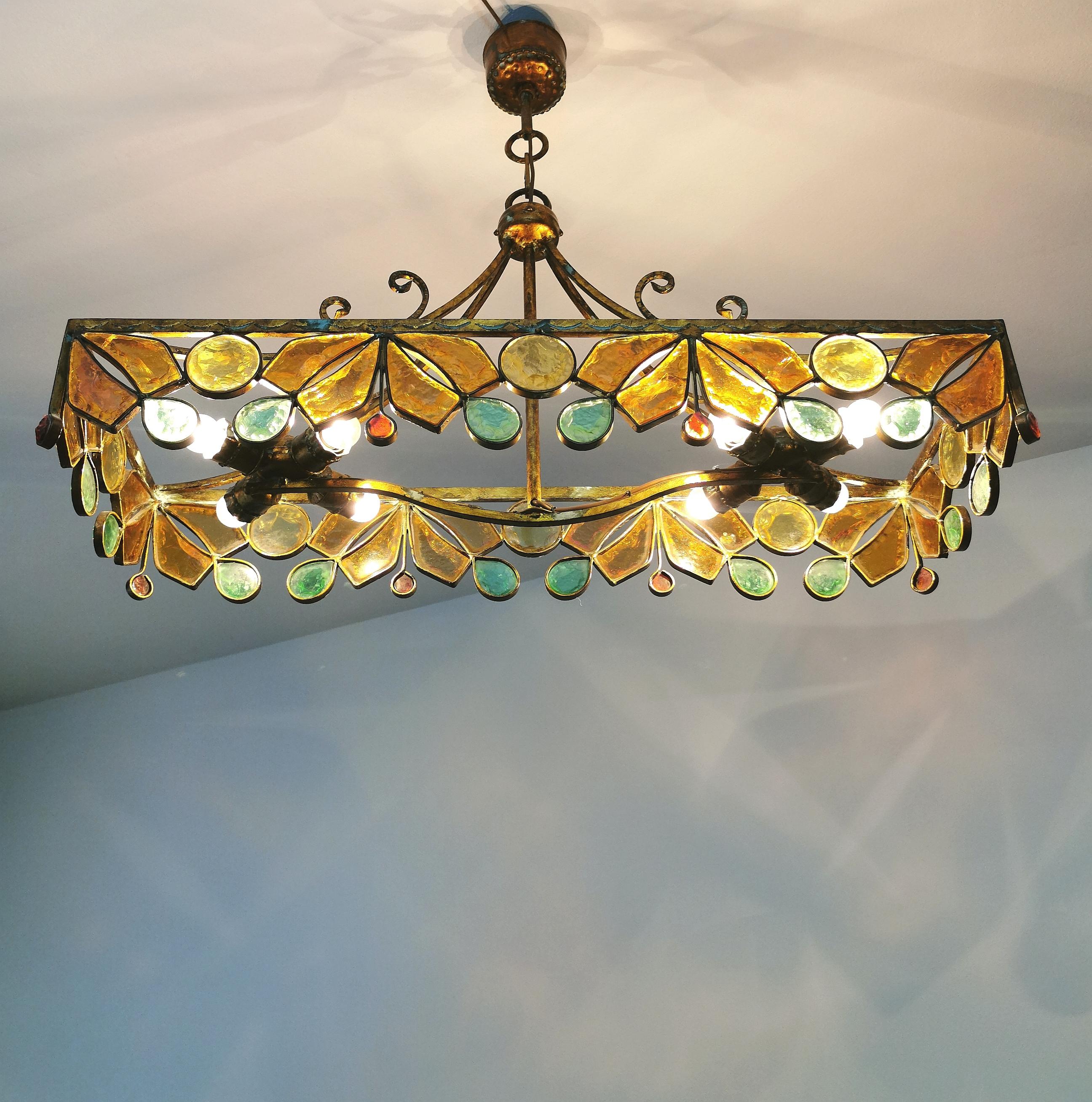 hammered glass chandelier