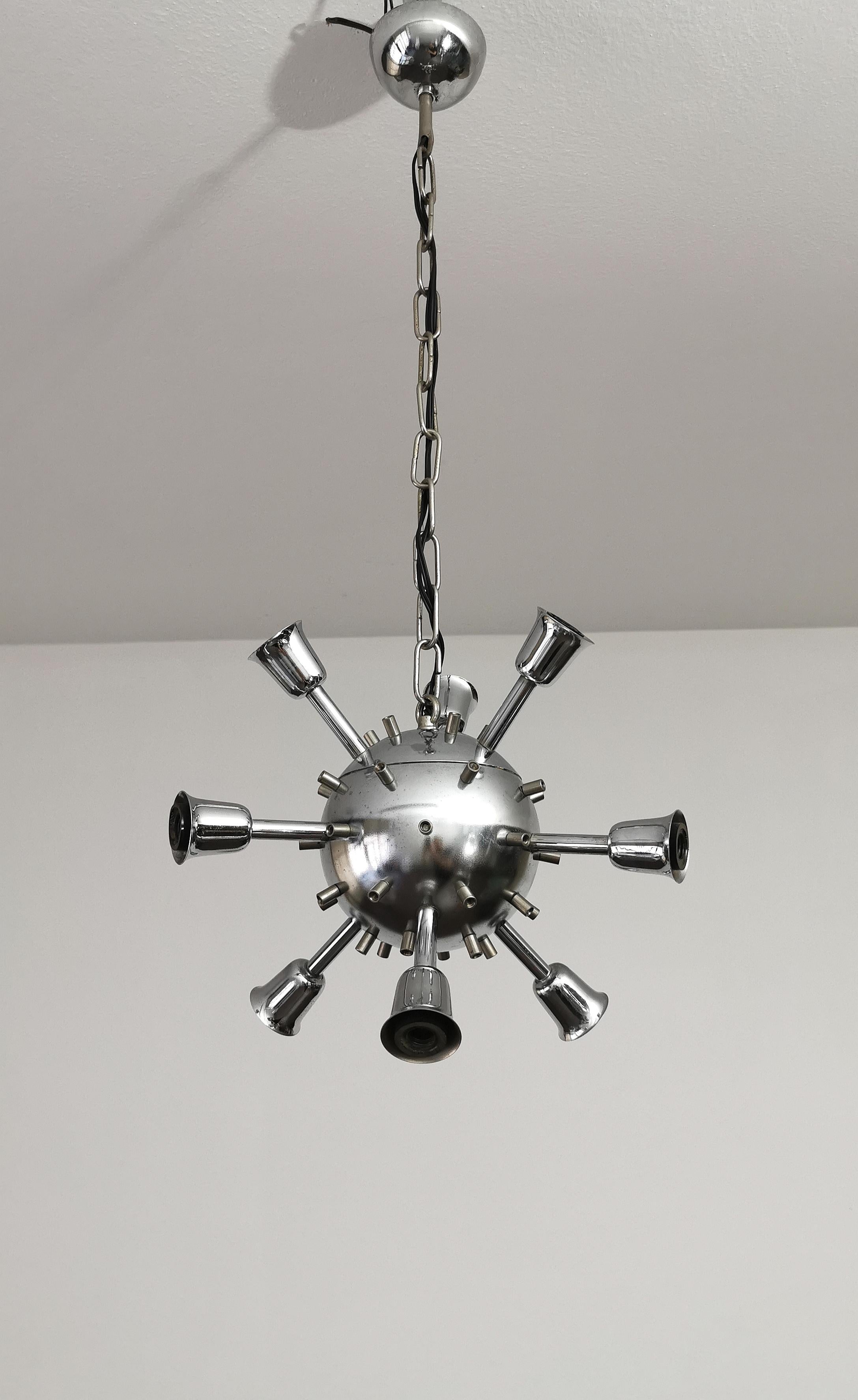 Chandelier Pendant Sputnik Murano Glass Midcentury Italian Design 1960s 9
