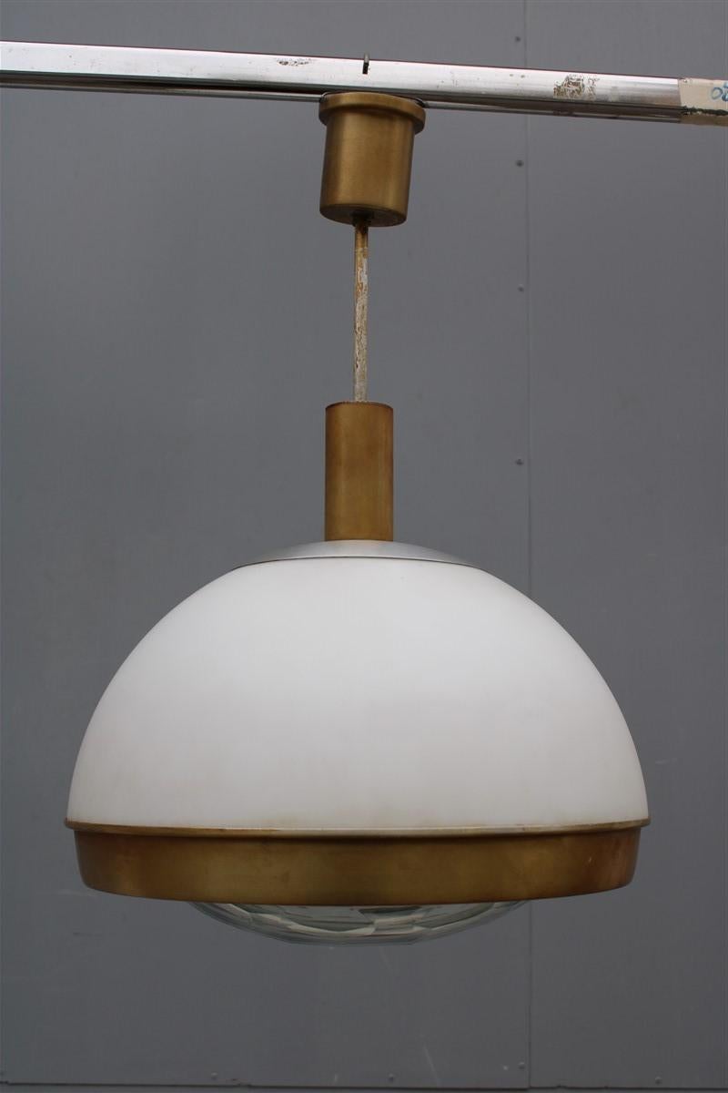 Chandelier Pia Guidetti Crippa for Lumi Italian Midcentury Design White Diamond For Sale 6