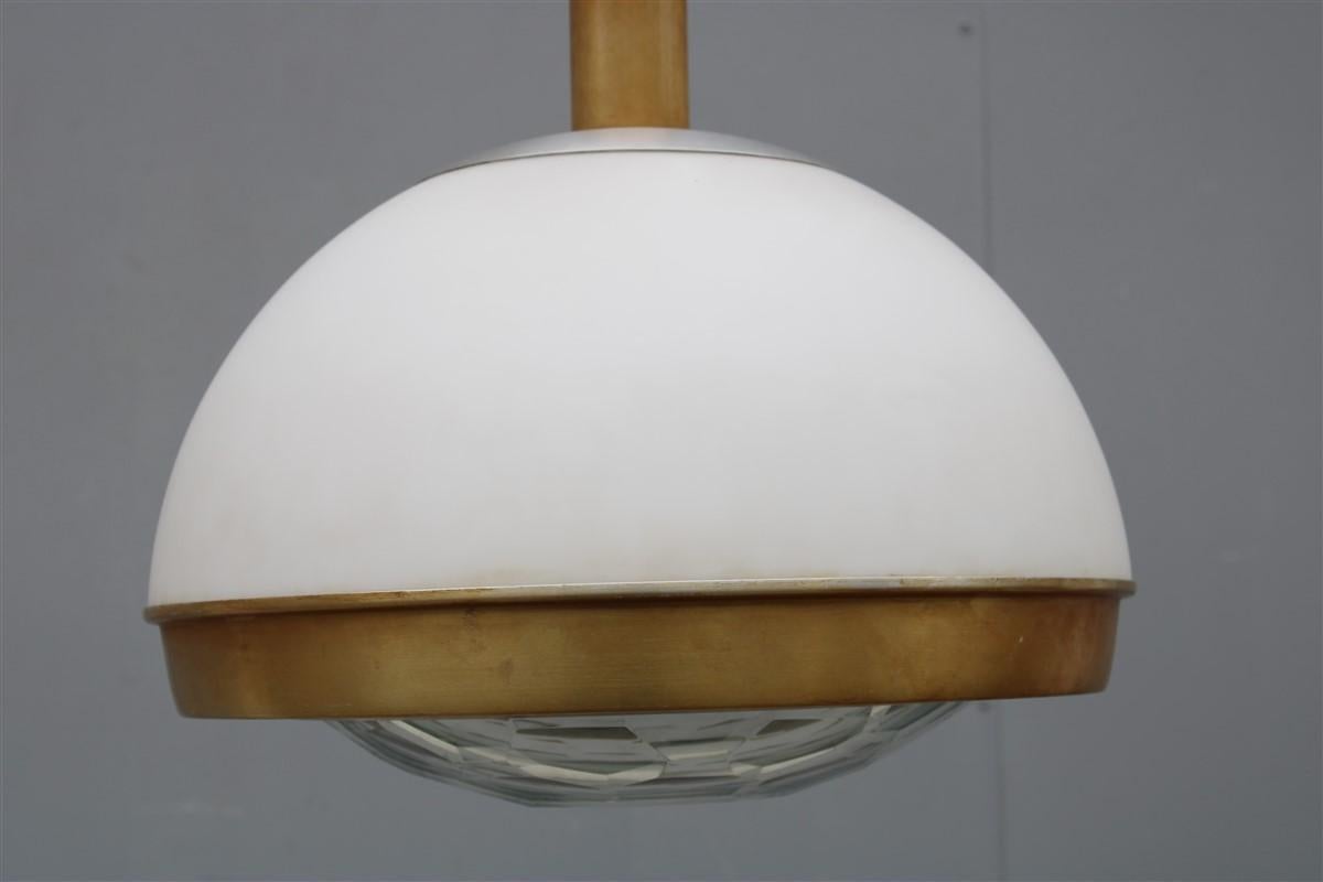 Chandelier Pia Guidetti Crippa for Lumi Italian Midcentury Design White Diamond For Sale 7