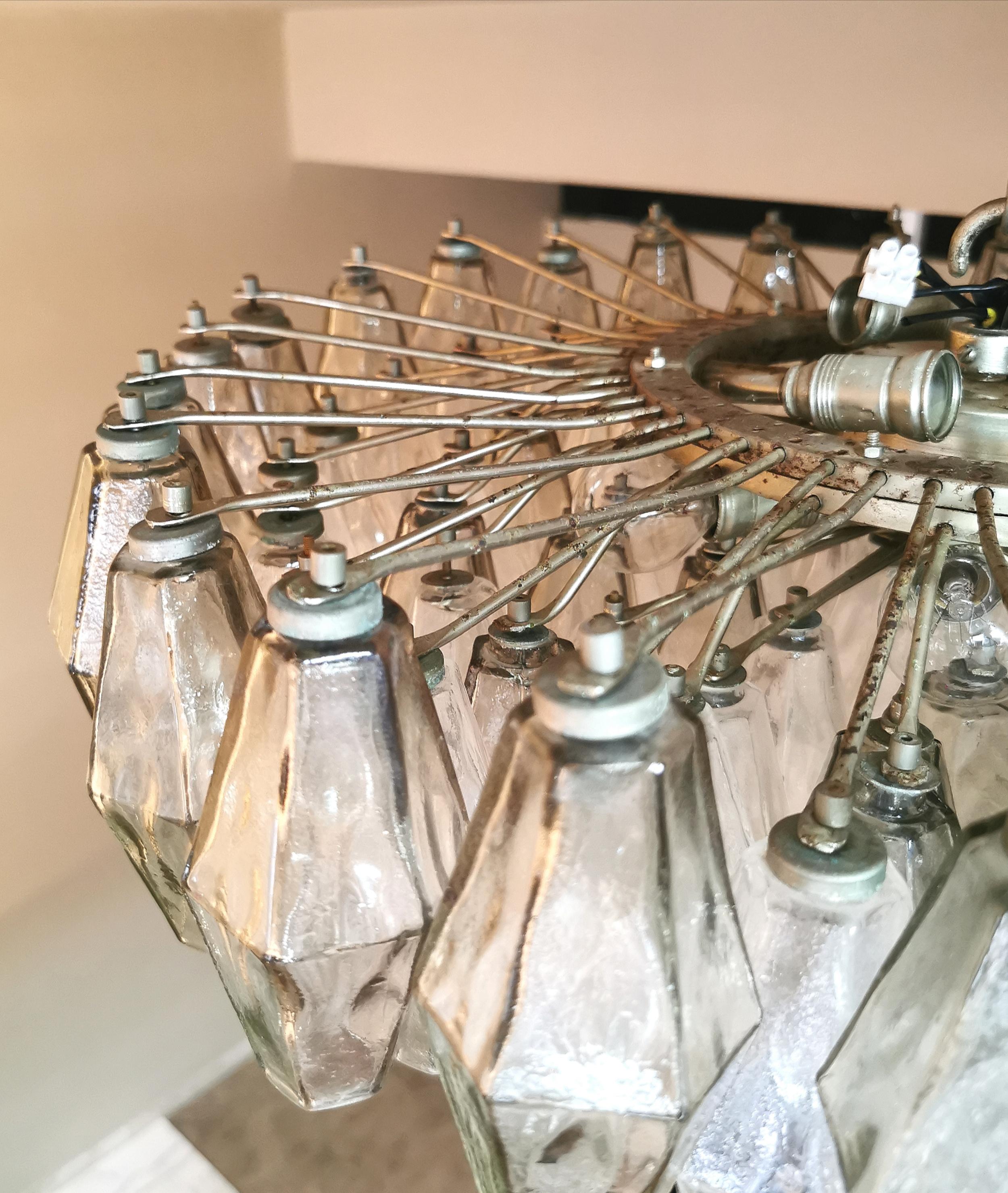 Chandelier Poliedri by Carlo Scarpa for Venini Murano Glass Midcentury Italy 60s 9