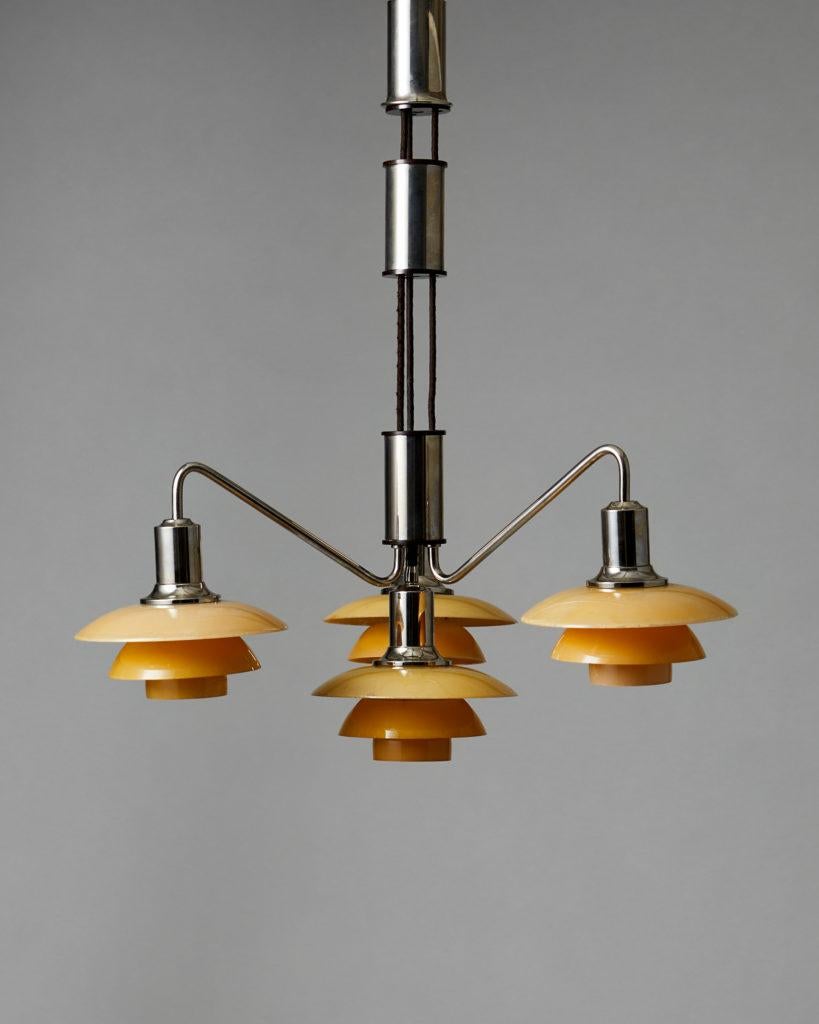 Mid-Century Modern Chandelier ‘Pulley’ Designed by Poul Henningsen for Louis Poulsen, Denmark, 1931 For Sale