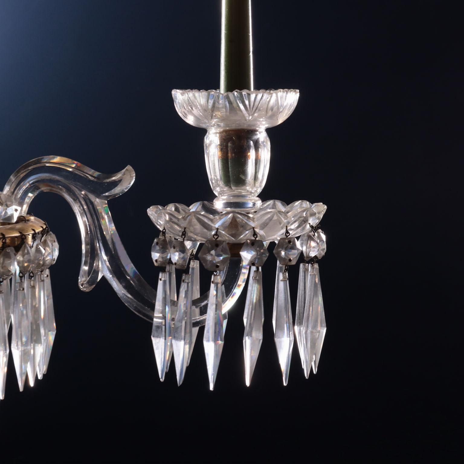 Chandelier Regency Glass England \'800 In Good Condition For Sale In Milano, IT
