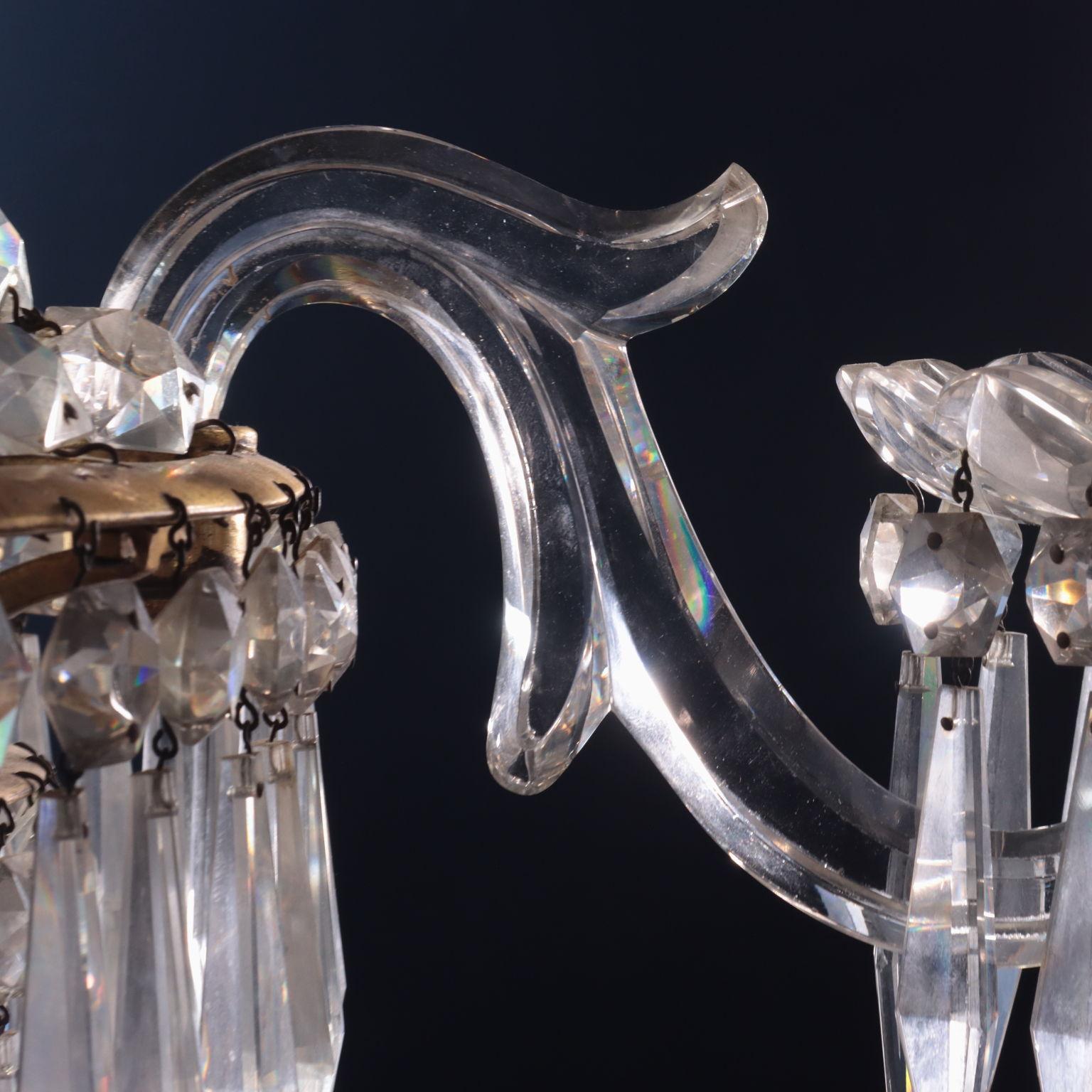 19th Century Chandelier Regency Glass England \'800 For Sale