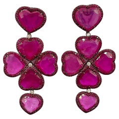 Boucles d'oreilles lustre en rubis et diamants de Julia Shlovsky