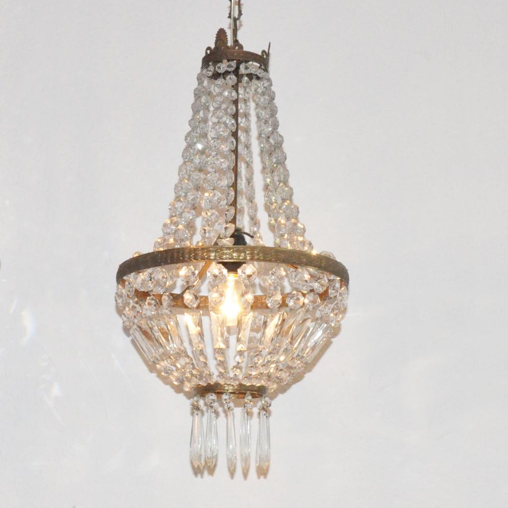 Crystal Chandelier Sac a Pearl (Messing)