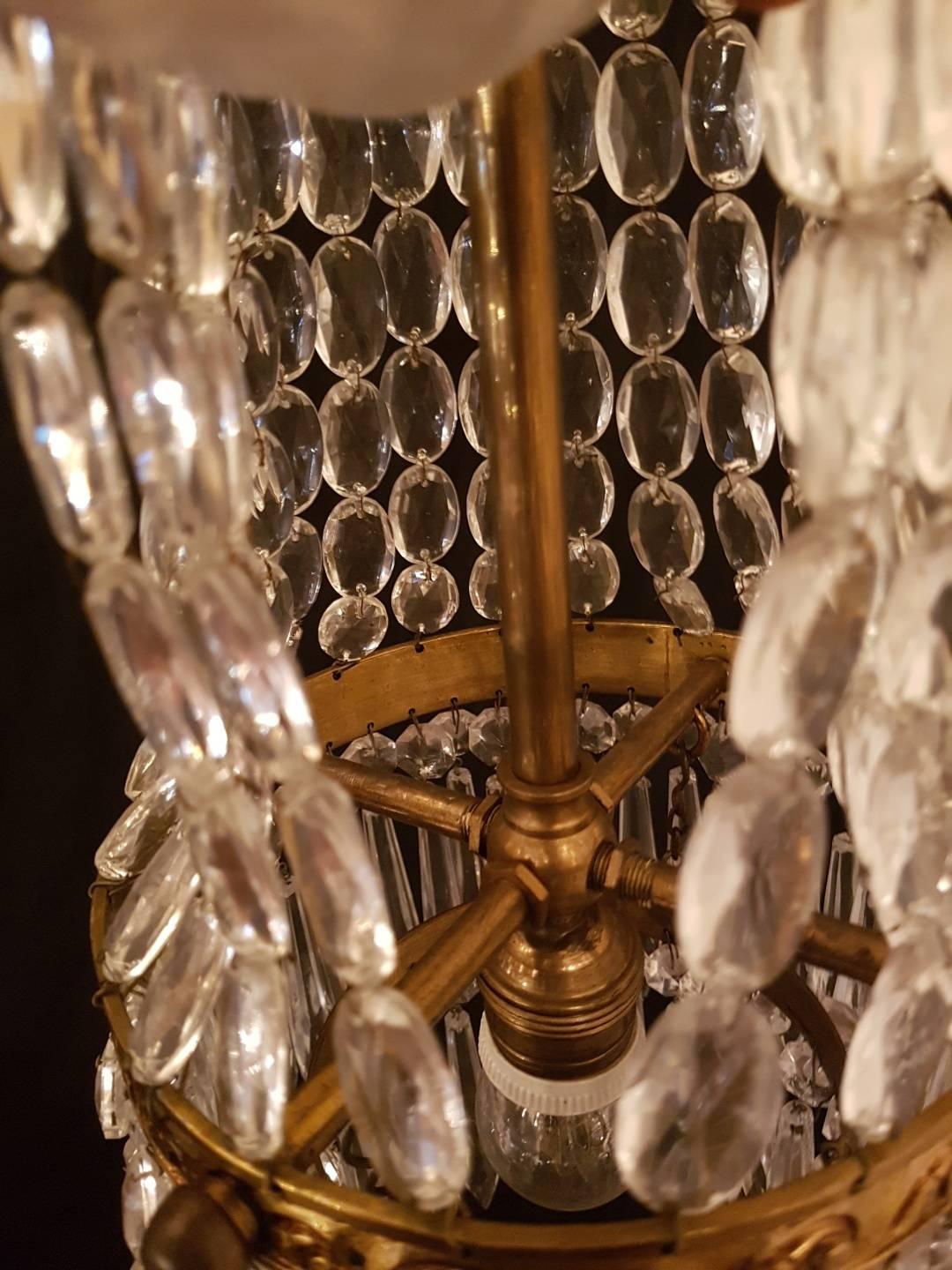 Chandelier Sac a Perle, Empire Style For Sale 4