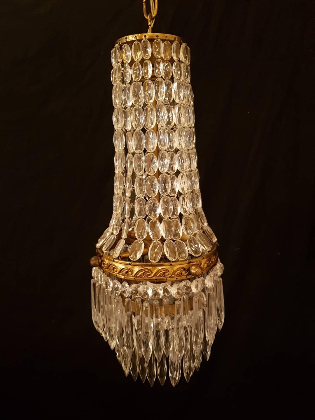 Chandelier Sac a Perle, Empire Style For Sale 6