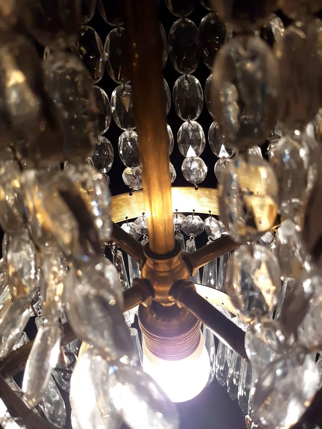 Chandelier Sac a Perle, Empire Style For Sale 1