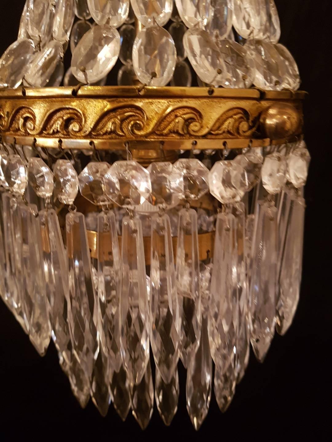 Chandelier Sac a Perle, Empire Style For Sale 3