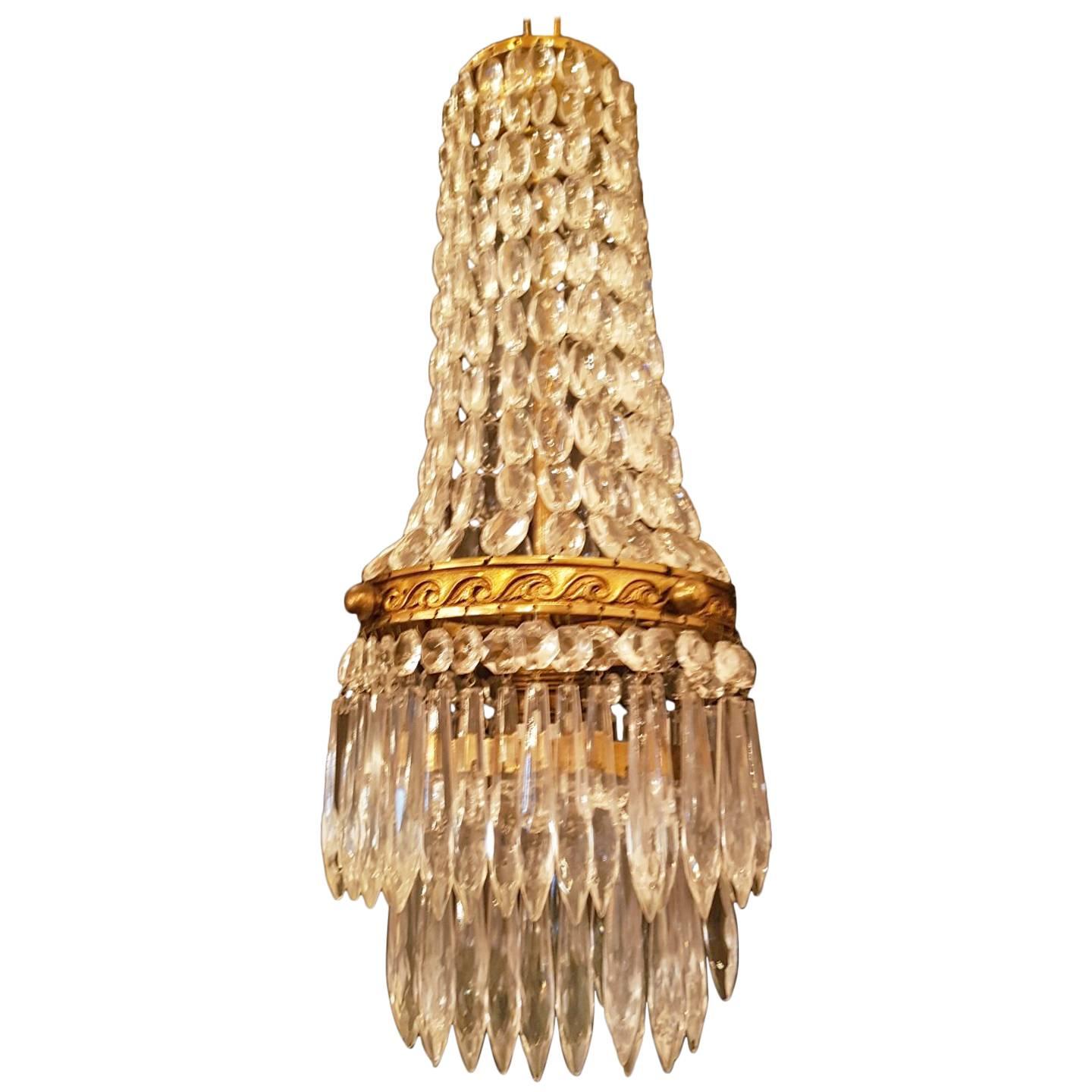Chandelier Sac a Perle, Empire Style For Sale