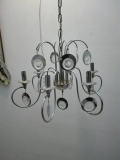 Chandelier "Sciolari" 70 Years Metal Glass Pendants