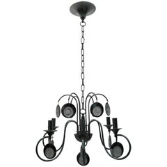 Chandelier "Sciolari" 70 Years Metal Glass Pendants