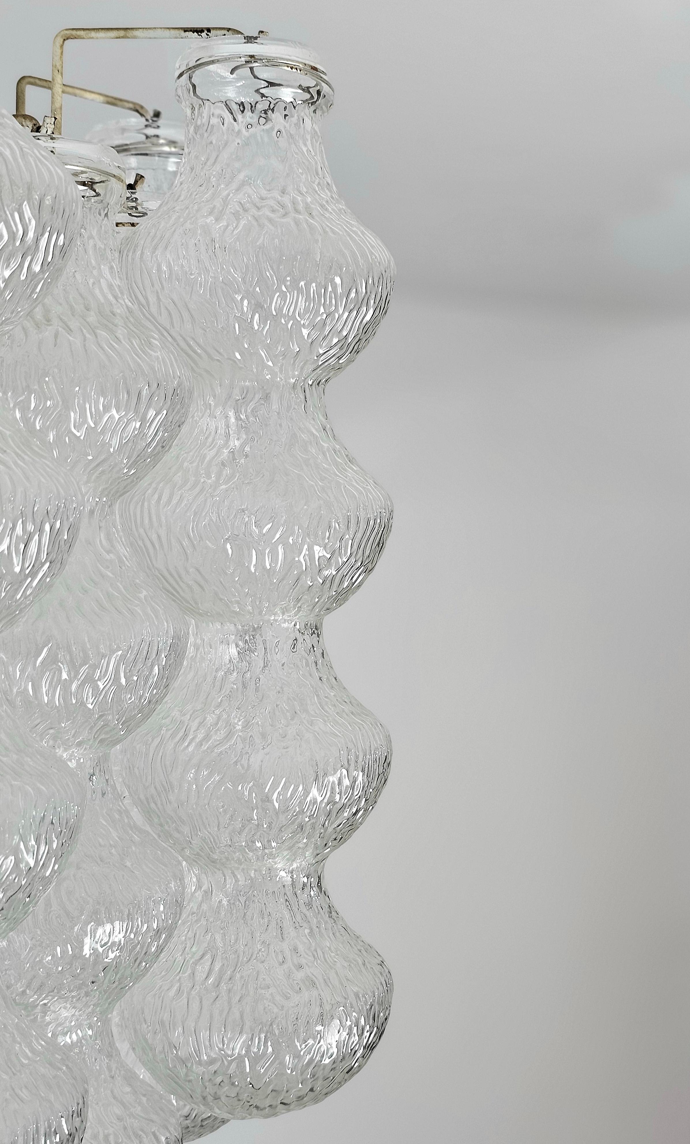 Kronleuchter Seguso Murano Glas Metall Aluminium Midcentury Italian Design 1960s 1