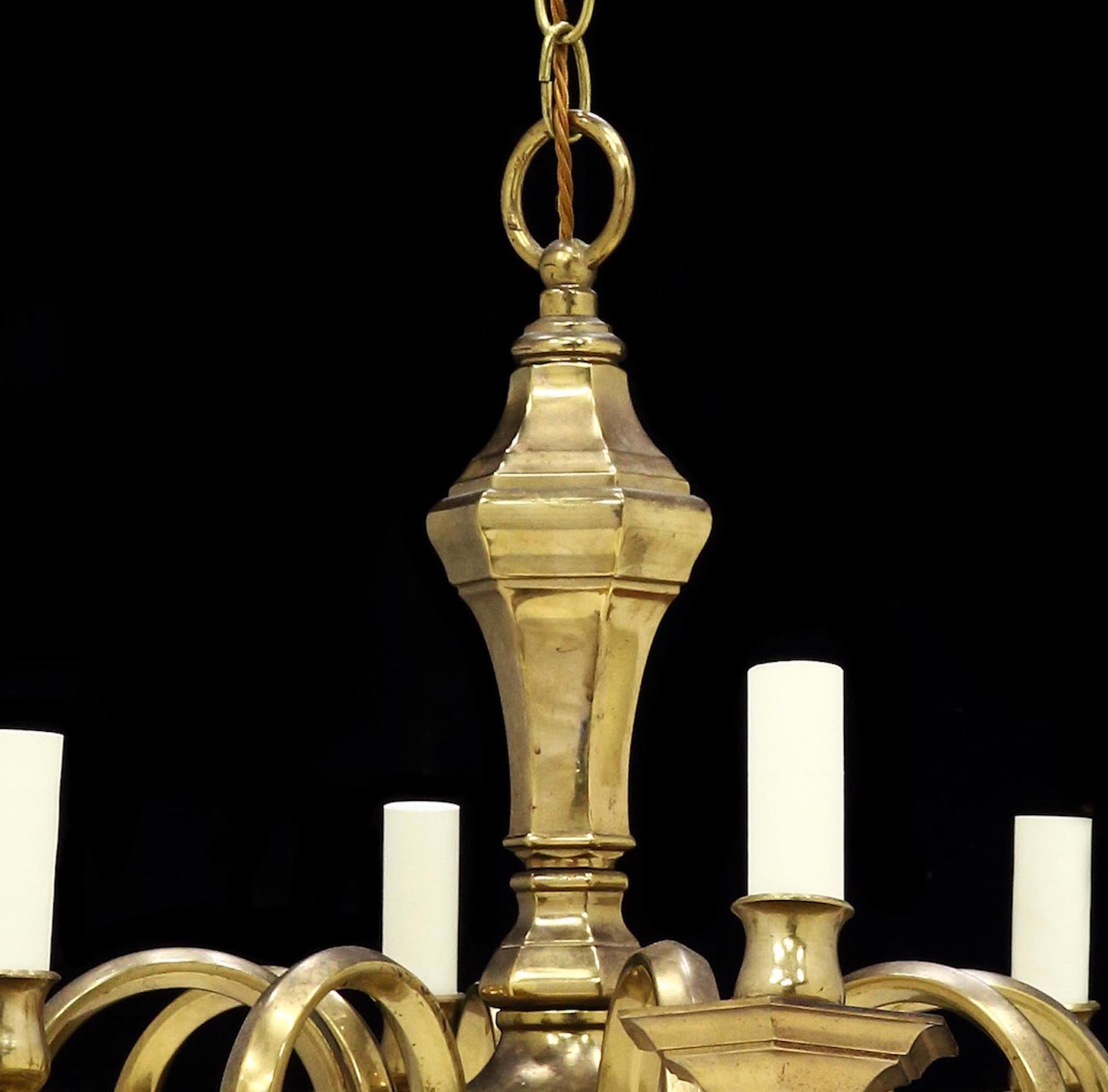 Chandelier, Set, Three, Brass, 19th Century, English Victorian, Antiquarian In Good Condition In BUNGAY, SUFFOLK