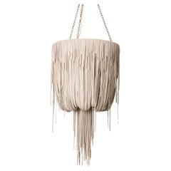 Chandelier, Small Urchin in Cream-Stone Leather