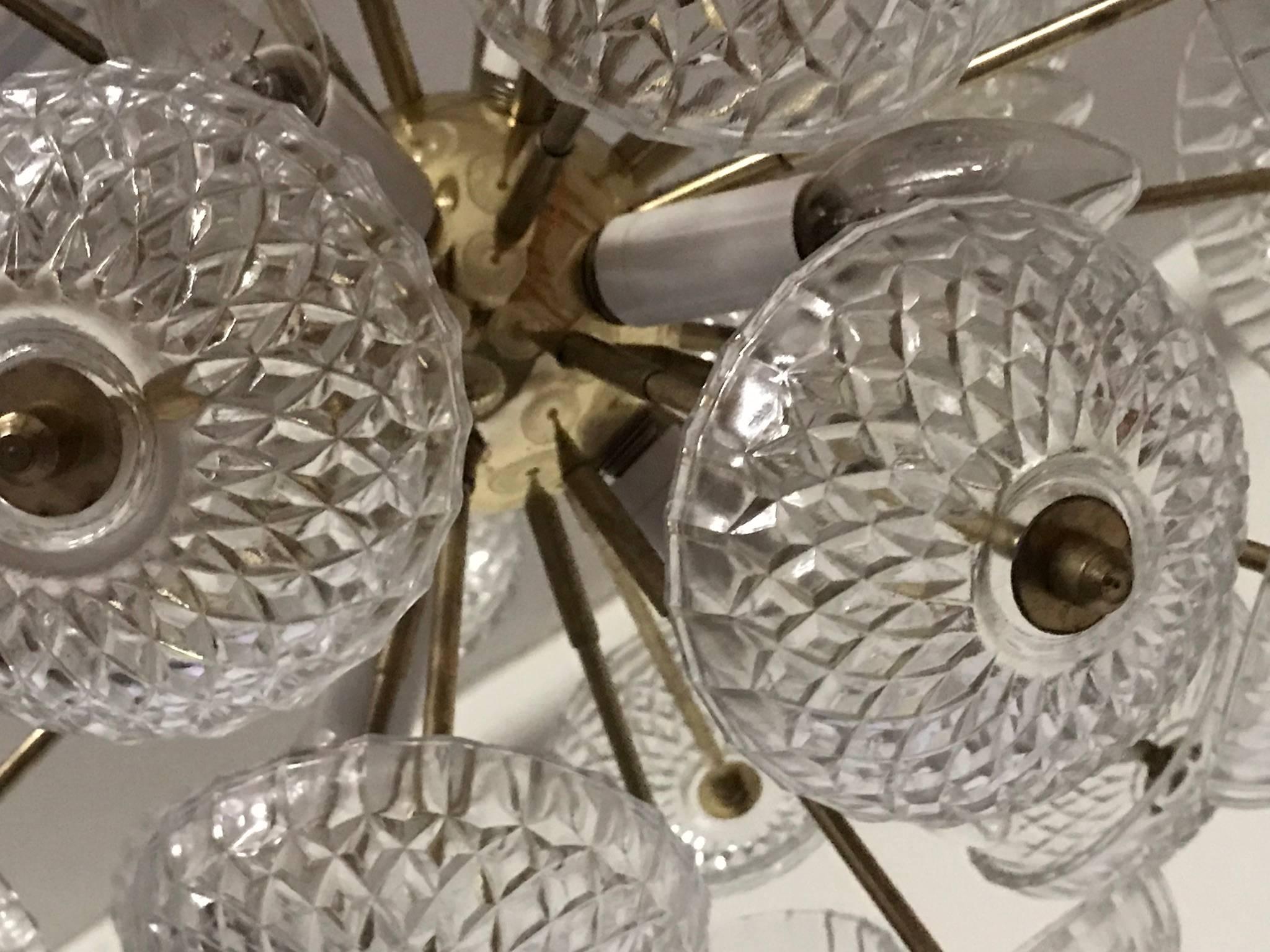 Czech Chandelier Sputnik Kamenicky Šenov 