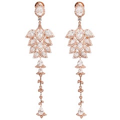 Chandelier Statement Earrings Rose Gold Plated Sterling Silver