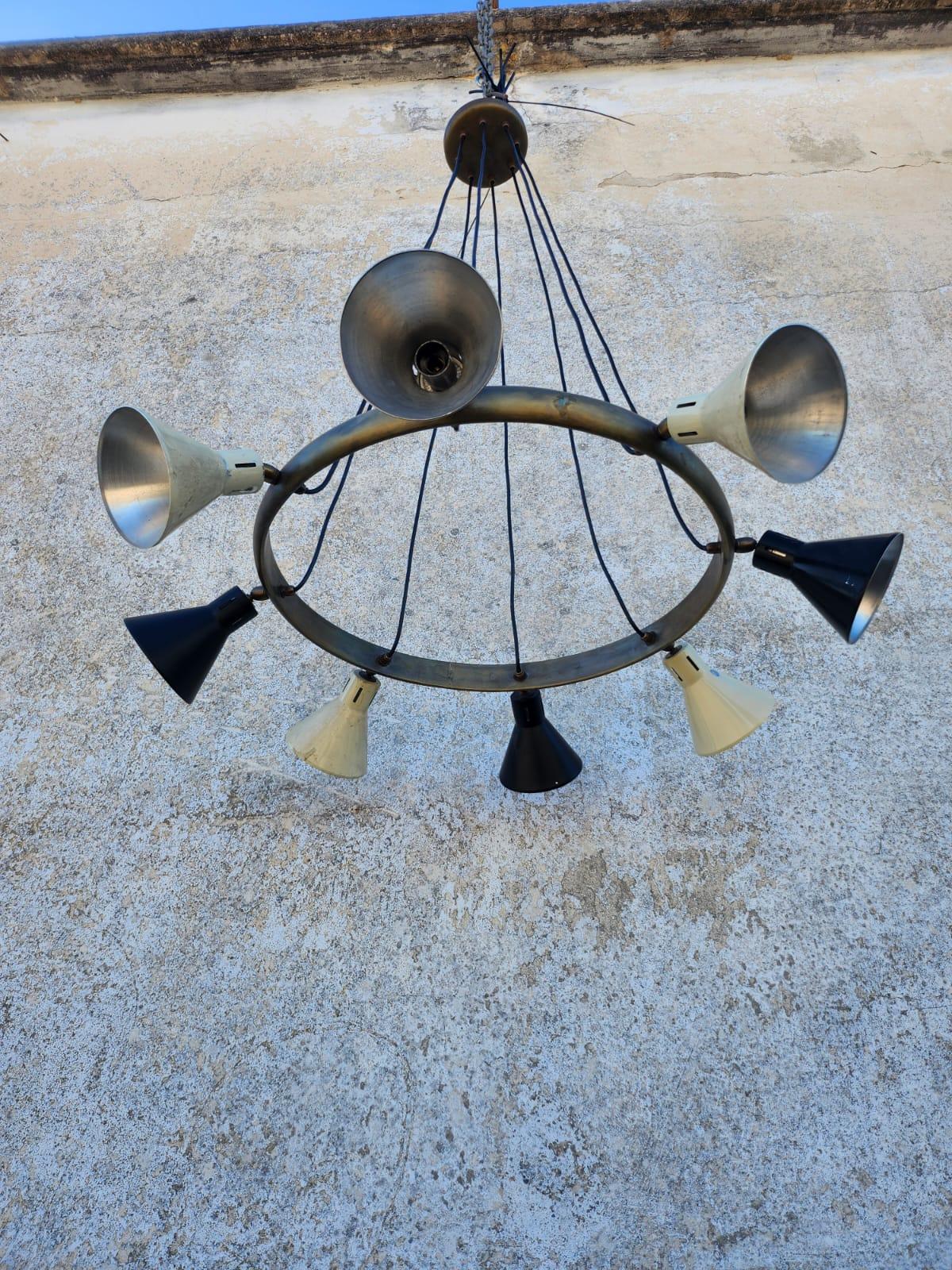 Mid-Century Modern Chandelier style Stilnovo Milan Mid Century For Sale