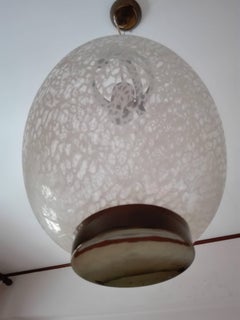 Chandelier Suspension Brass and Glass Vintage