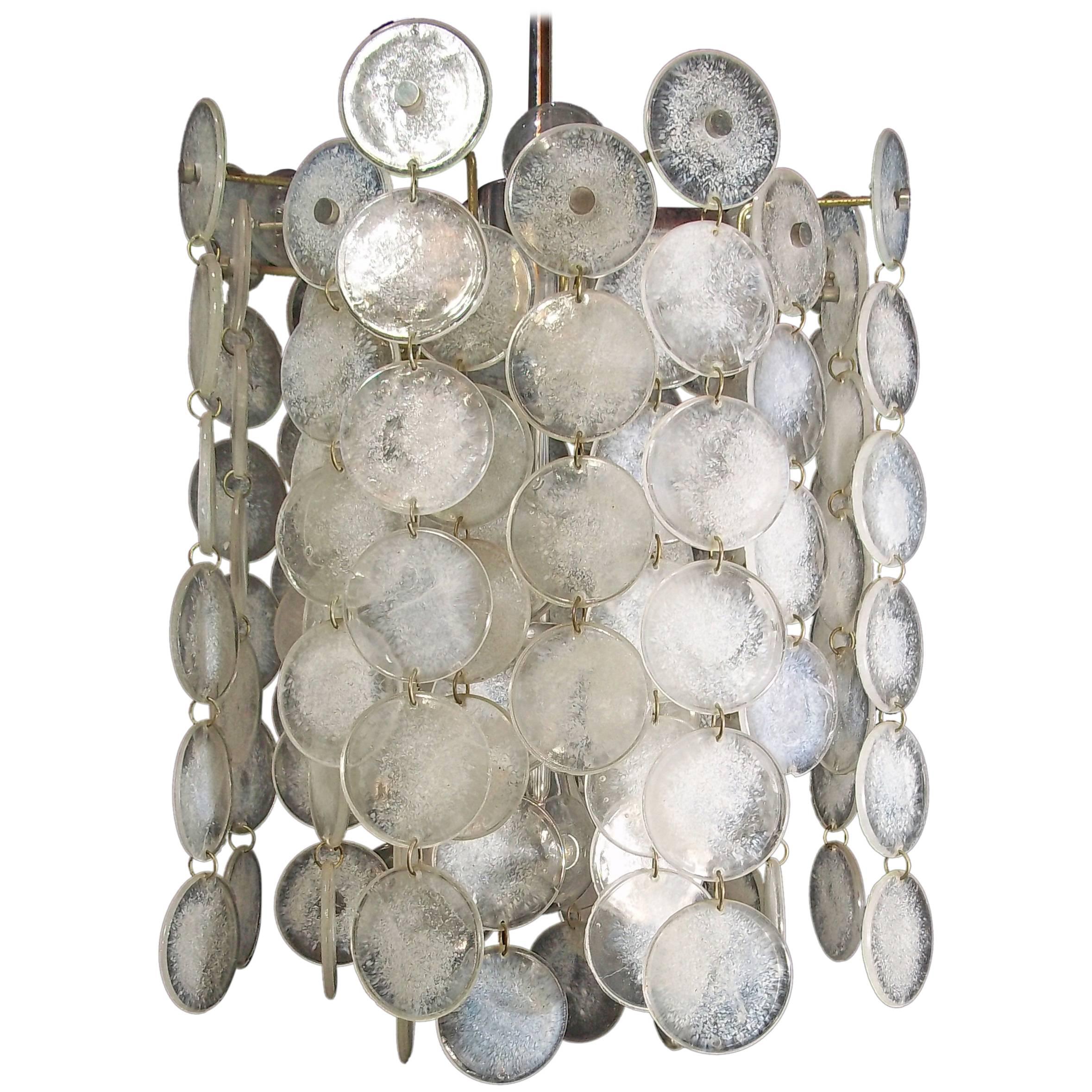 Chandelier "Thousand Moons" by Carlo Nason for Mazzega, 1960s For Sale