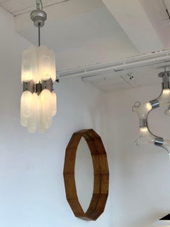 Chandelier Torpedo Murano Glass Metal by Carlo Nason for Mazzega, Italy, 1970s