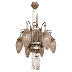 Kronleuchter der Wiener Sezession, 1900, versilberte Bronze