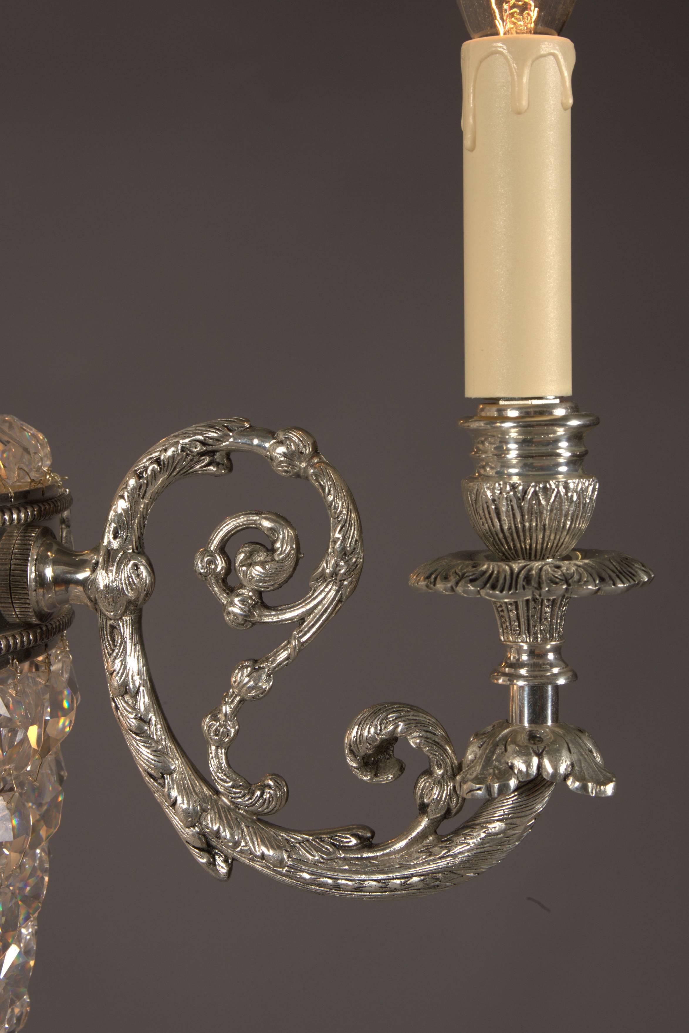 Galvanized Chandelier with Brass in the antique Biedermeier Style brass galvanized 
