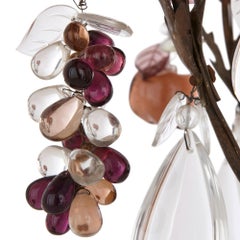 Chandelier with Colored Rock Crystal, Quartz and Glass Fruit Pendants