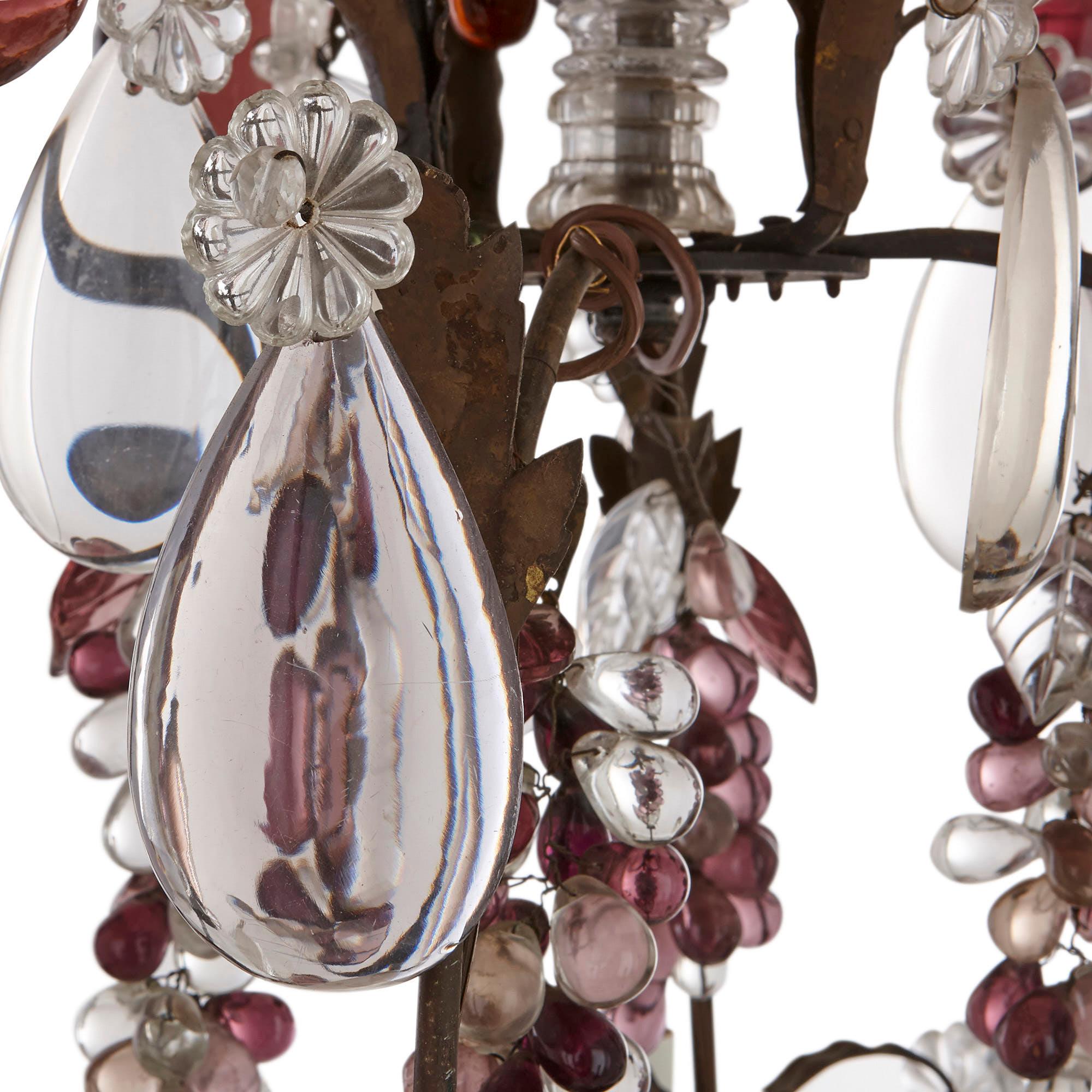 glass fruit chandelier