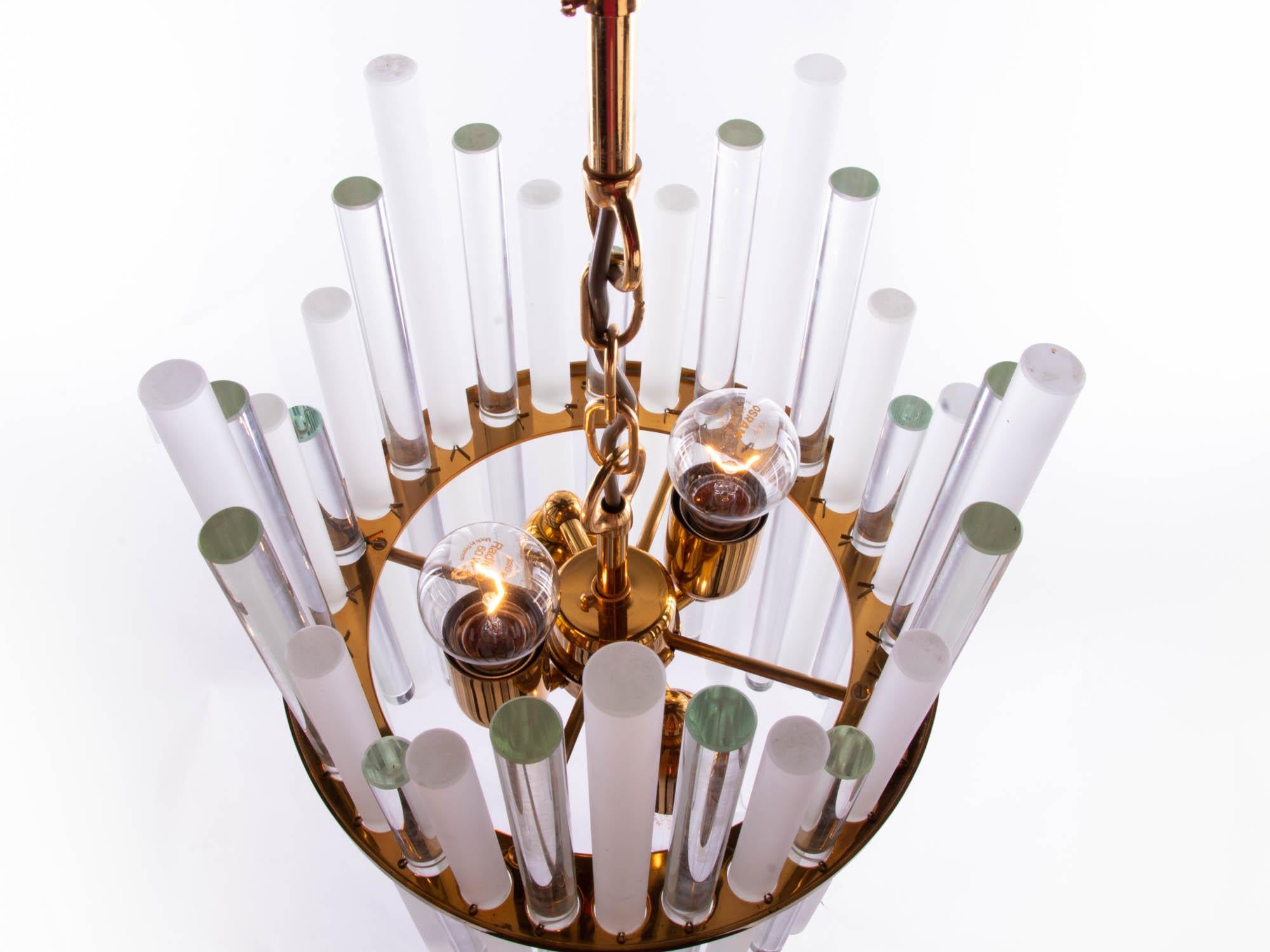 glass rod chandelier