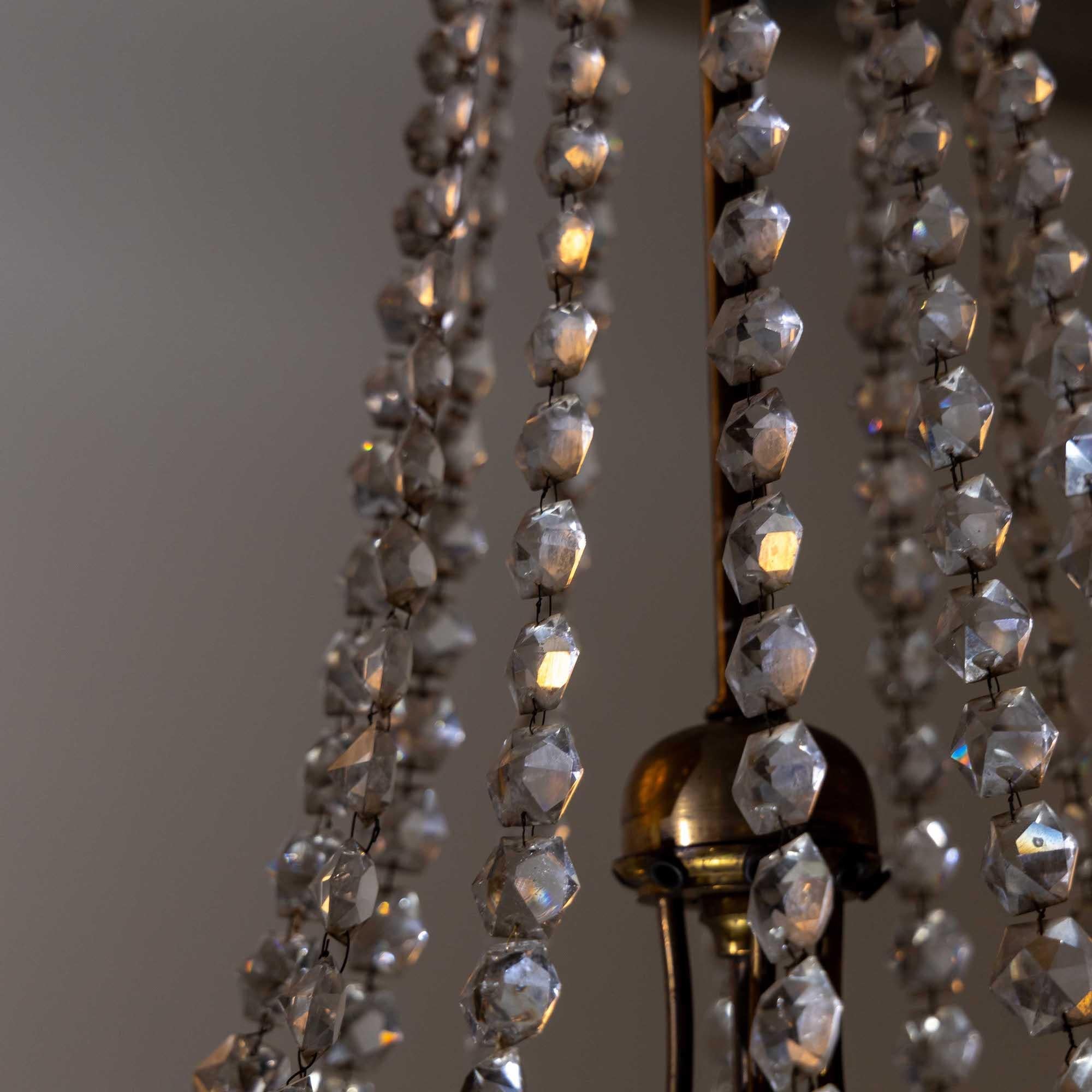 French Chandelier with Crystals, France circa 1830 For Sale