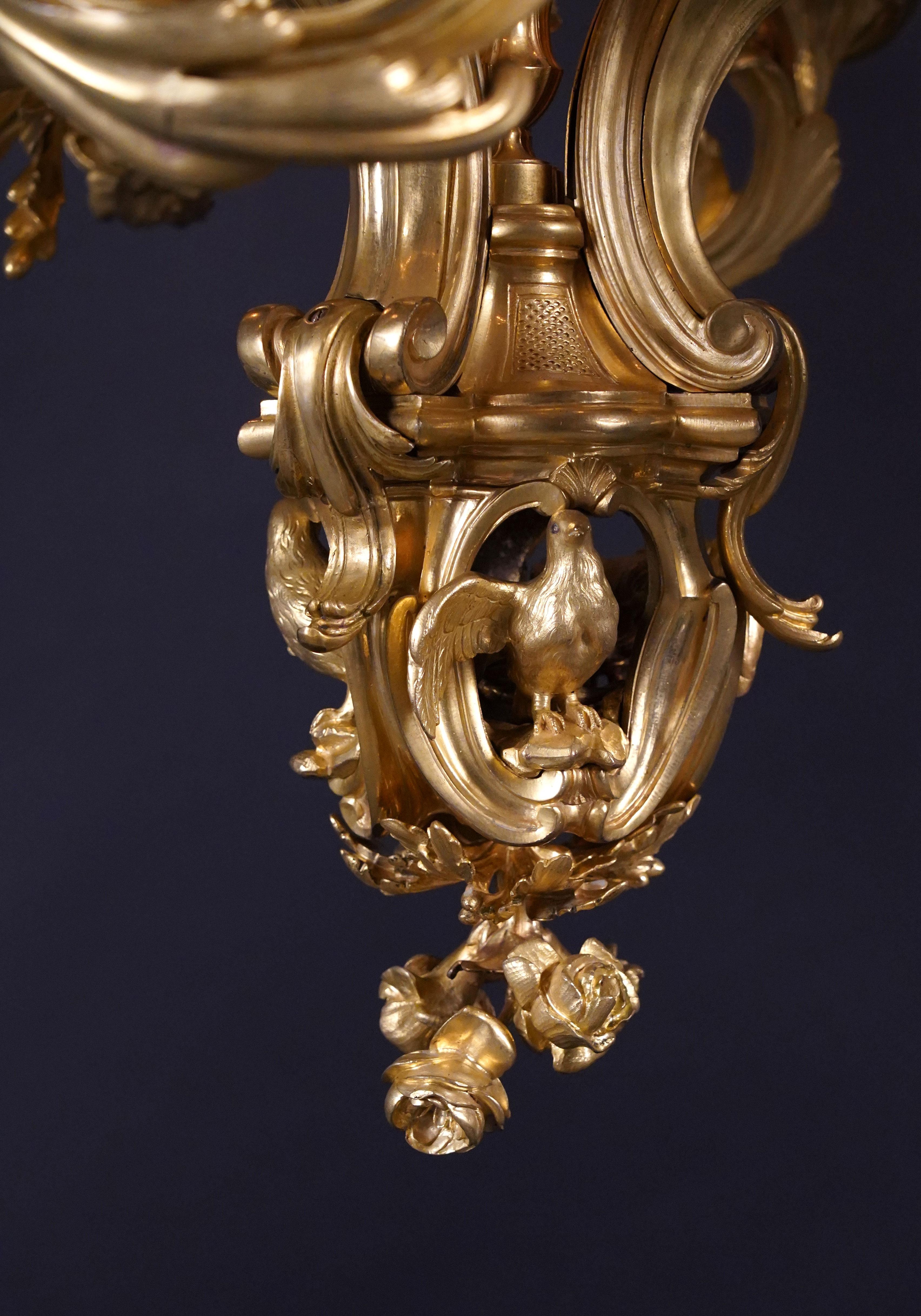 Chandelier with Cupids, attributed to F. Linke, France, Circa 1880 For Sale 2