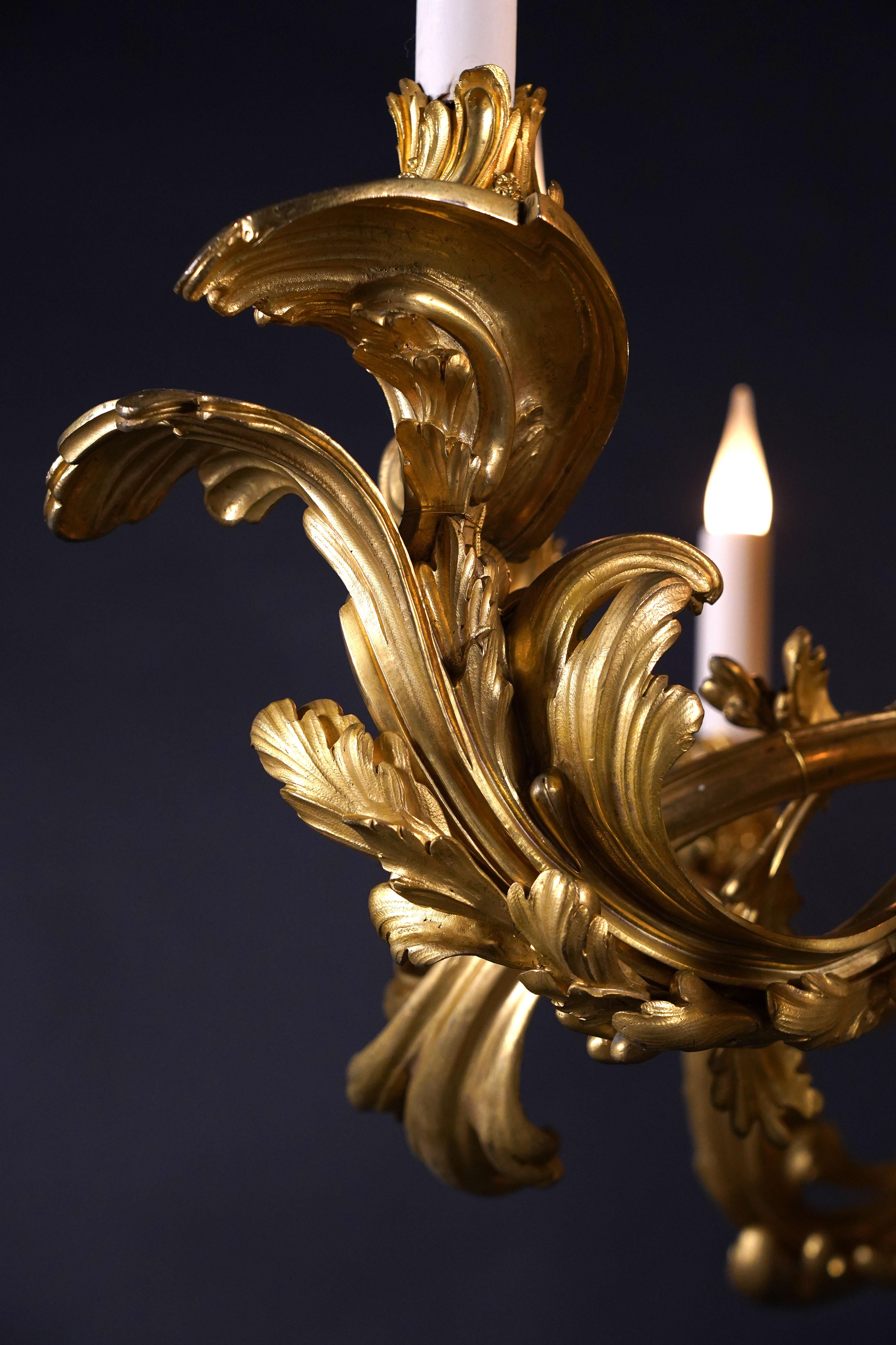 Chandelier with Cupids, attributed to F. Linke, France, Circa 1880 For Sale 1