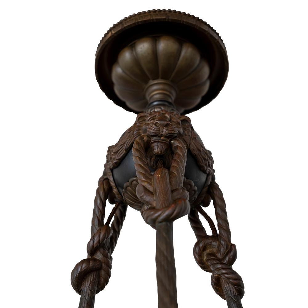 Jugendstil Lampadario con teste di fauni Ludwig Vierthaler attr. 1905 ca. in vendita