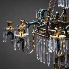 Lustre à décor figuratif, vers 1830