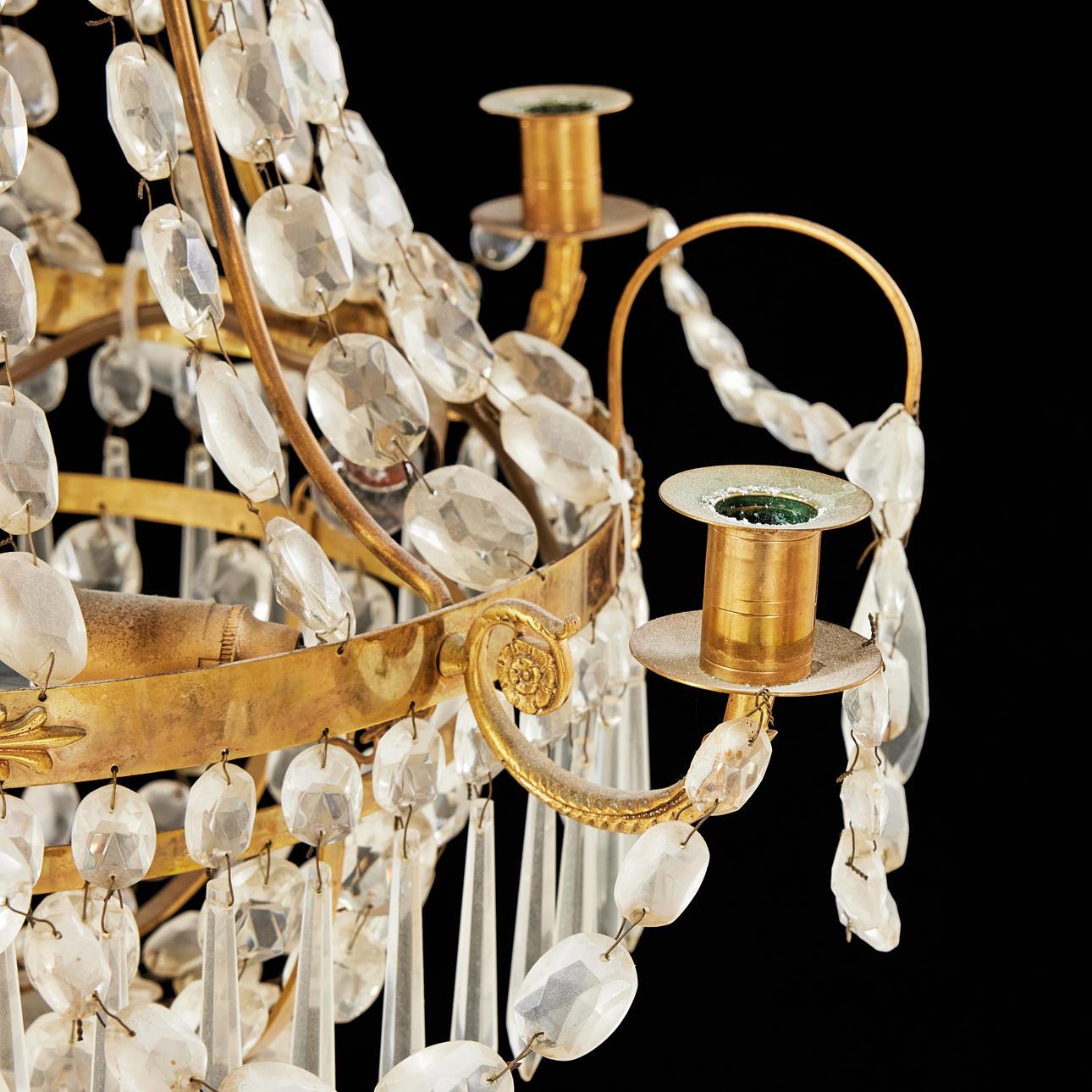 Neoimpero Lampadario con quattro portacandele in vendita