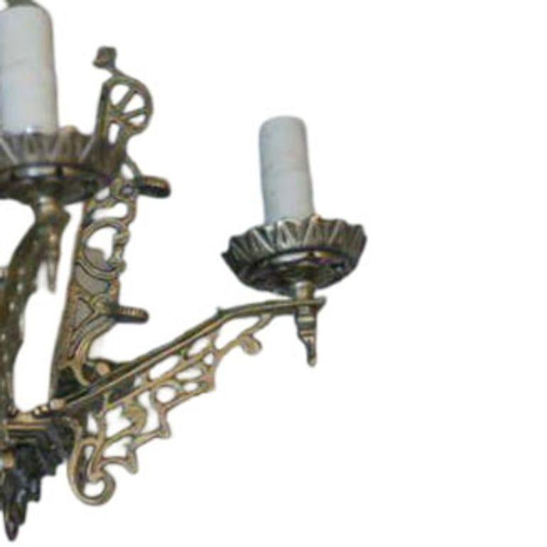 Mid-20th Century Chandelier with Geometric Details For Sale