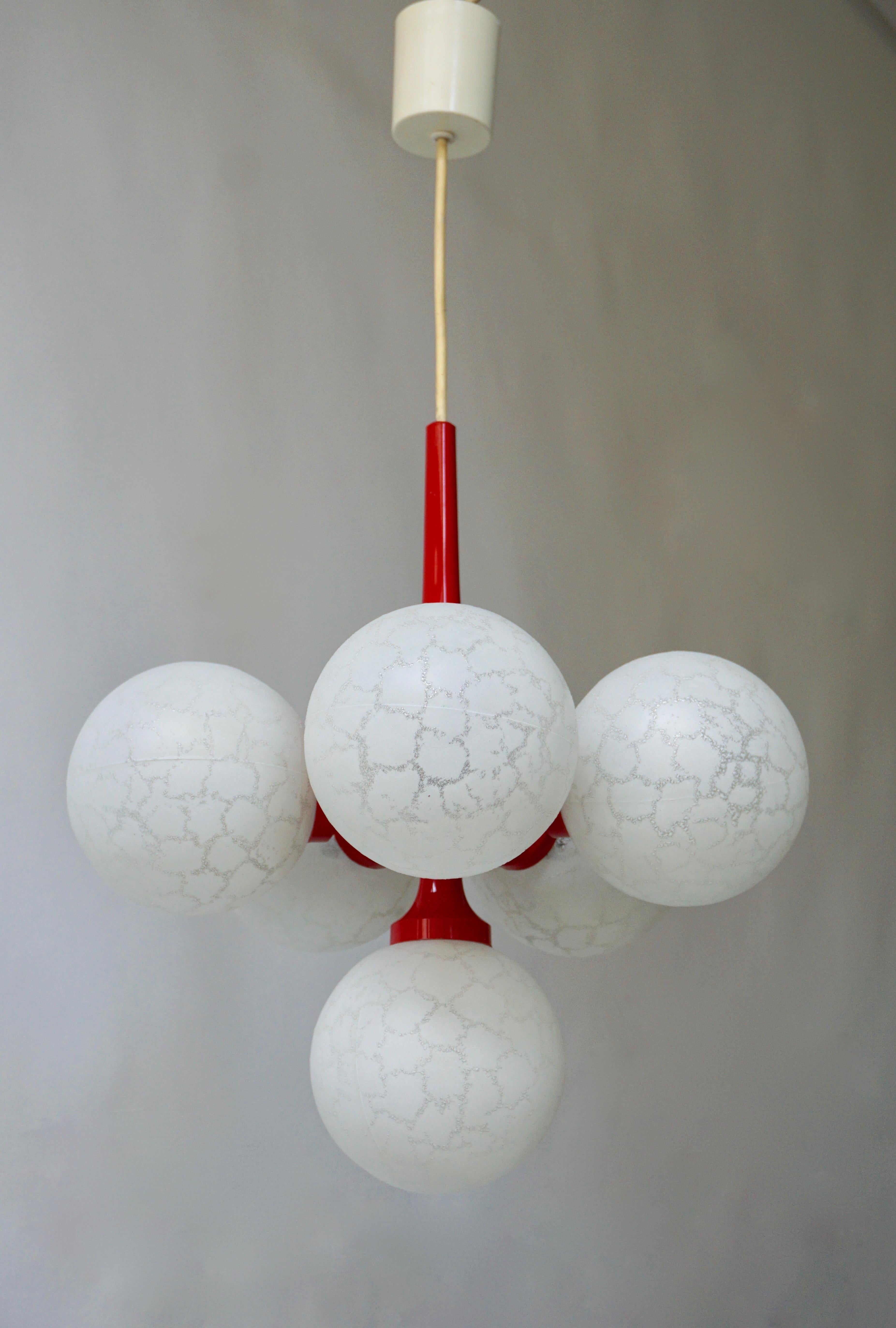 Chandelier with Glass Globes, Italy, 1960-1970 3