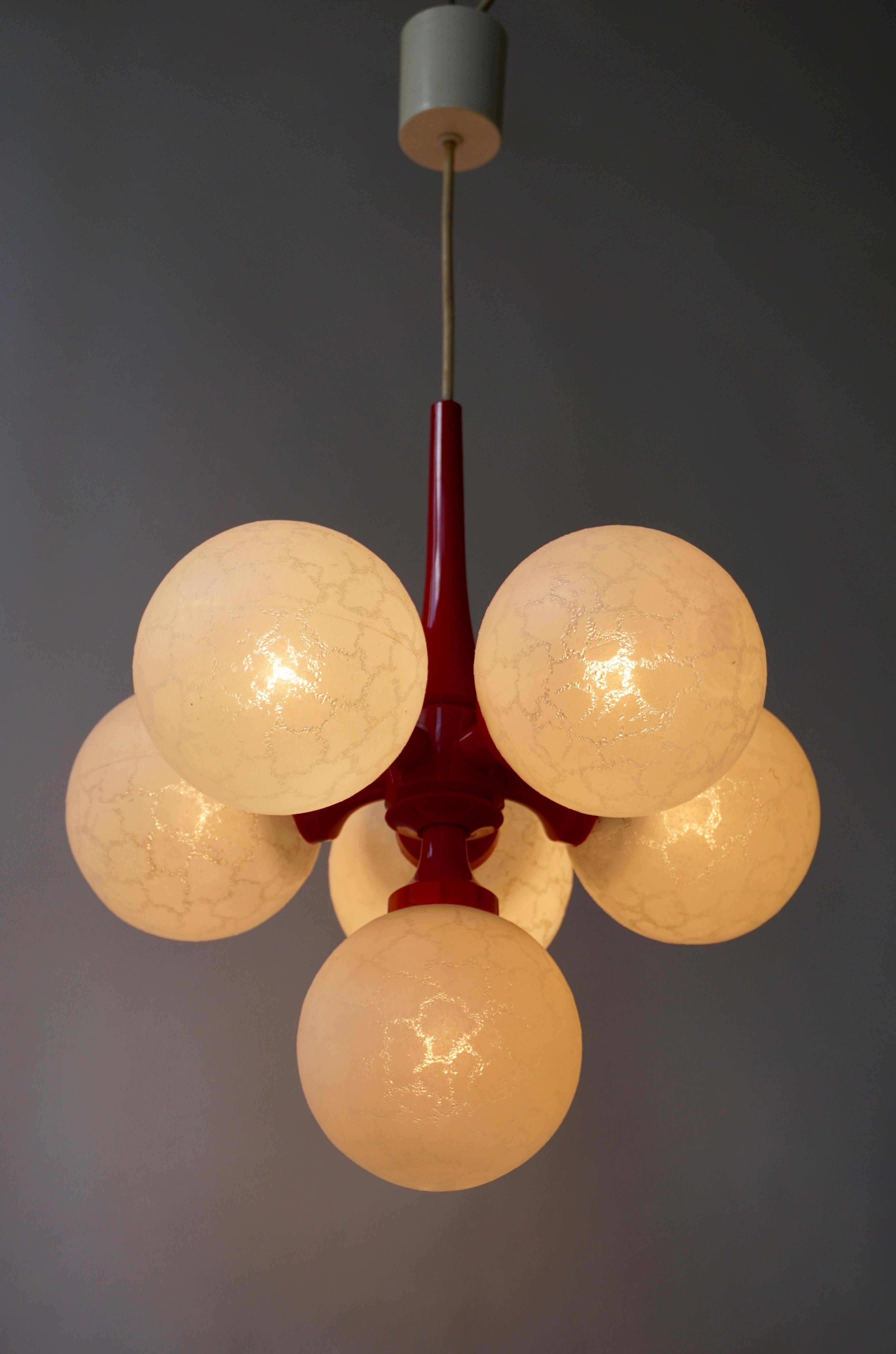Chandelier with Glass Globes, Italy, 1960-1970 5