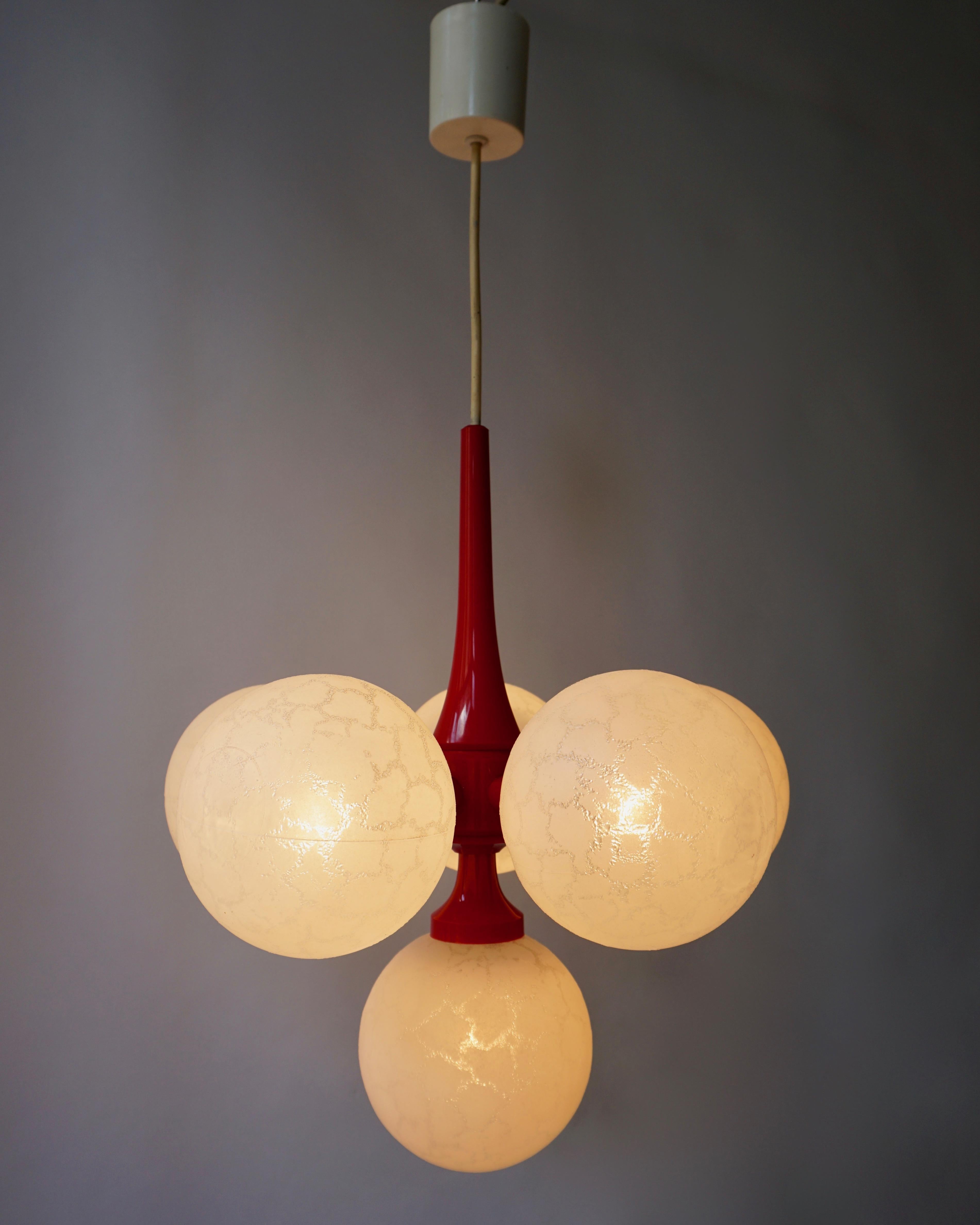 20th Century Chandelier with Glass Globes, Italy, 1960-1970