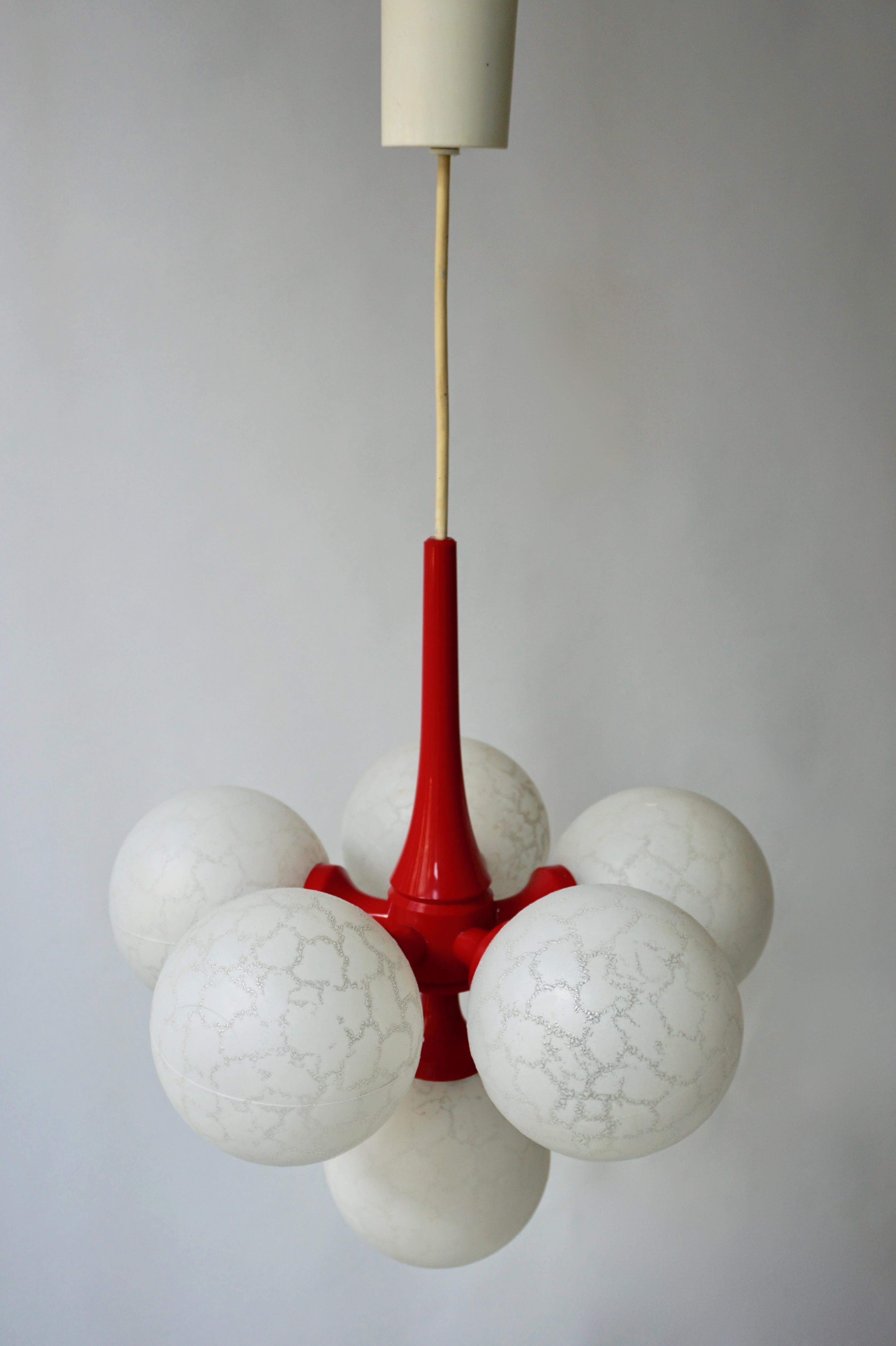 Chandelier with Glass Globes, Italy, 1960-1970 1
