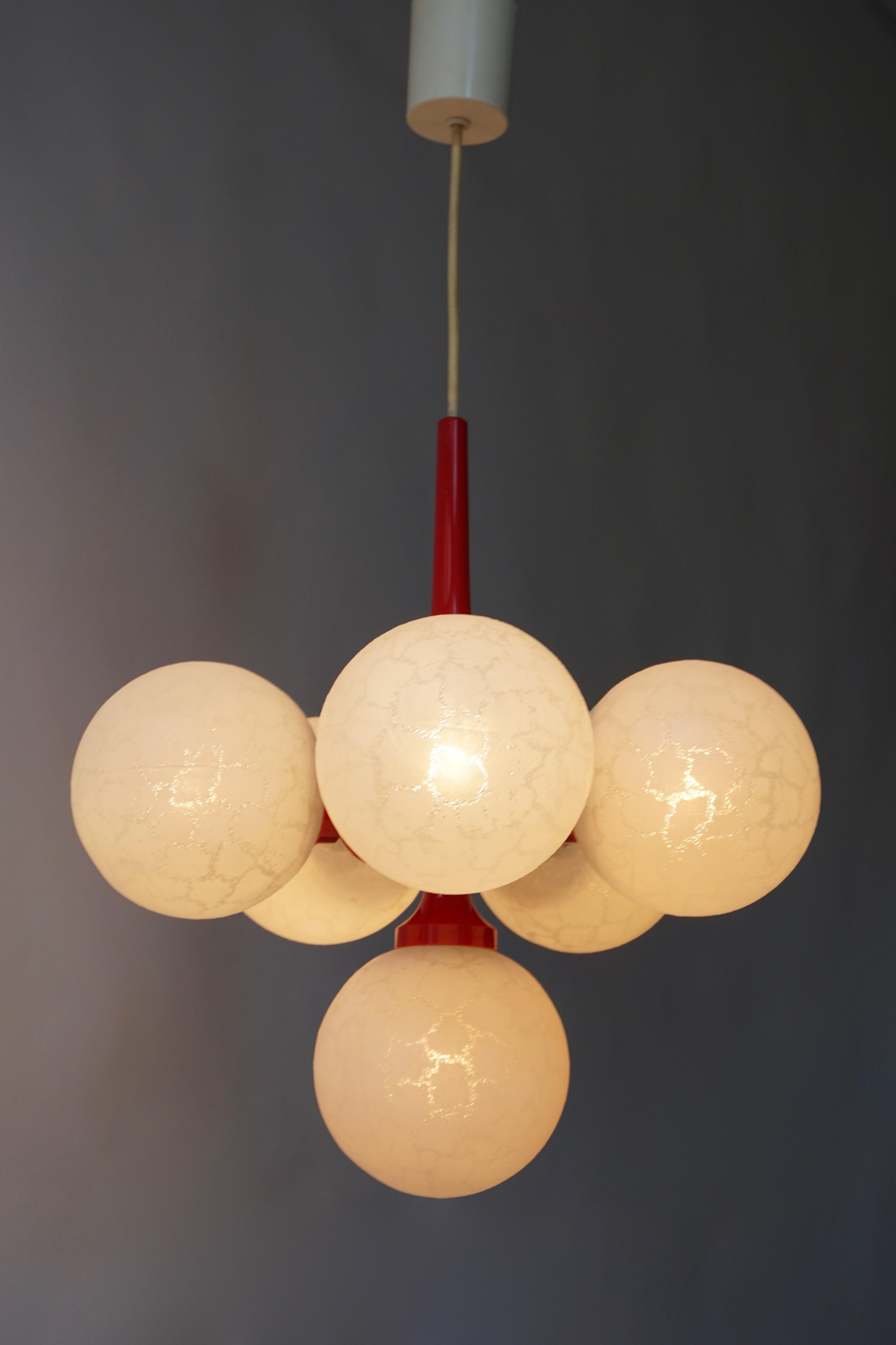 Chandelier with Glass Globes, Italy, 1960-1970 2