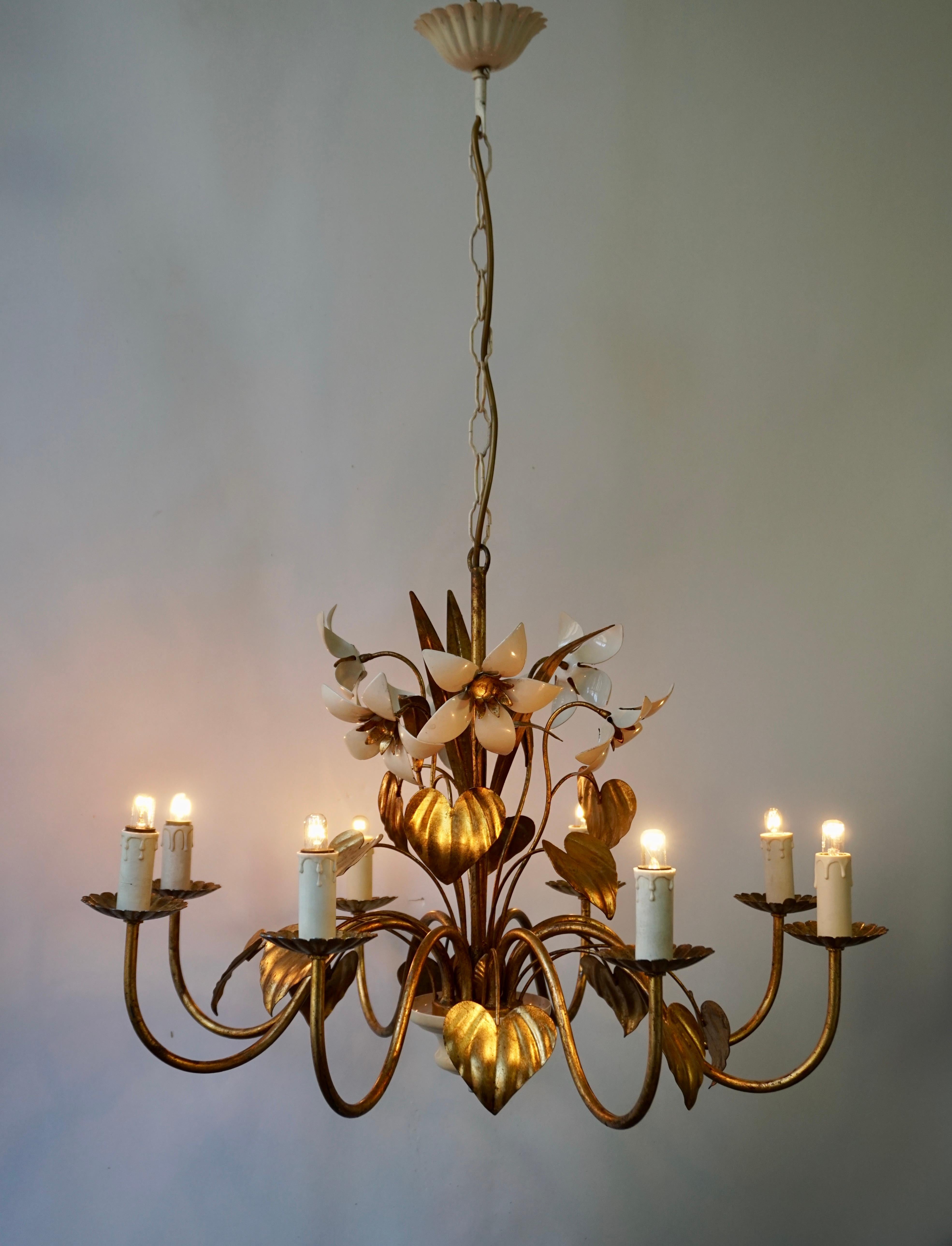 chandelier with flowers and leaves