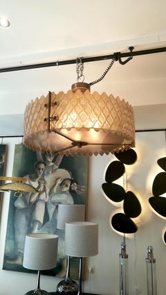 Chandelier with Golden Murano Parts Around
